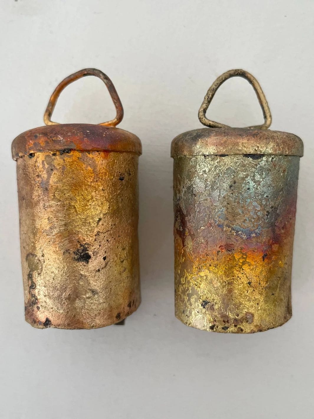 2 1/4" Rustic Flat Top Tin Brass Finish Bell Metal Striker - Image 3
