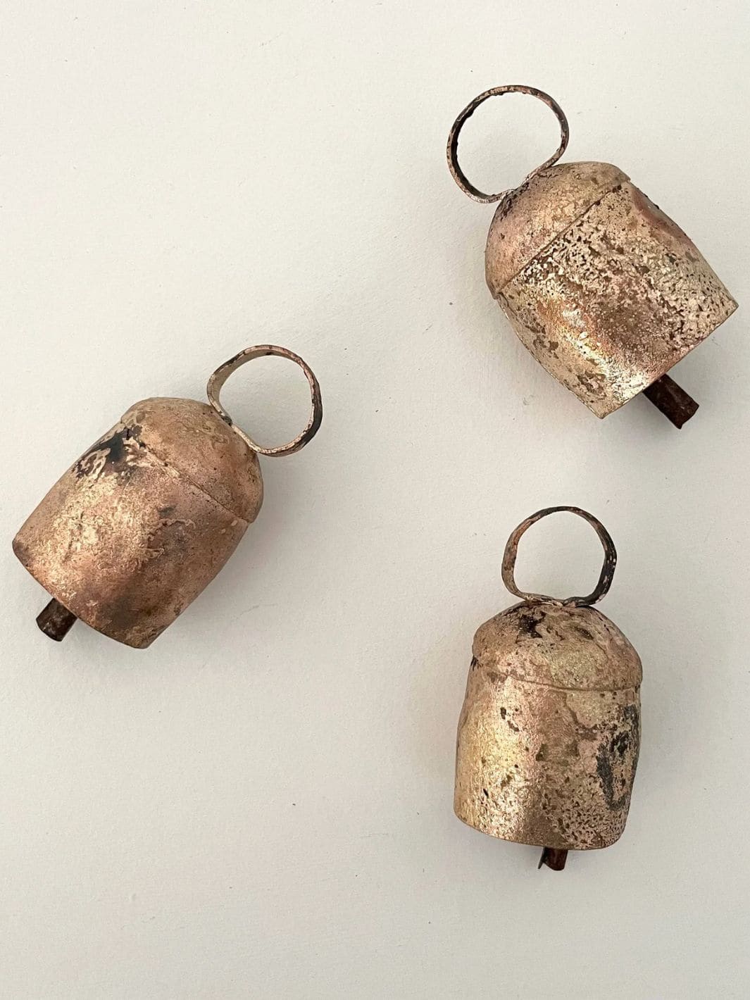 2 1/4" Rustic Rounded Top Tin Brass Finish Medium Bell - Image 2