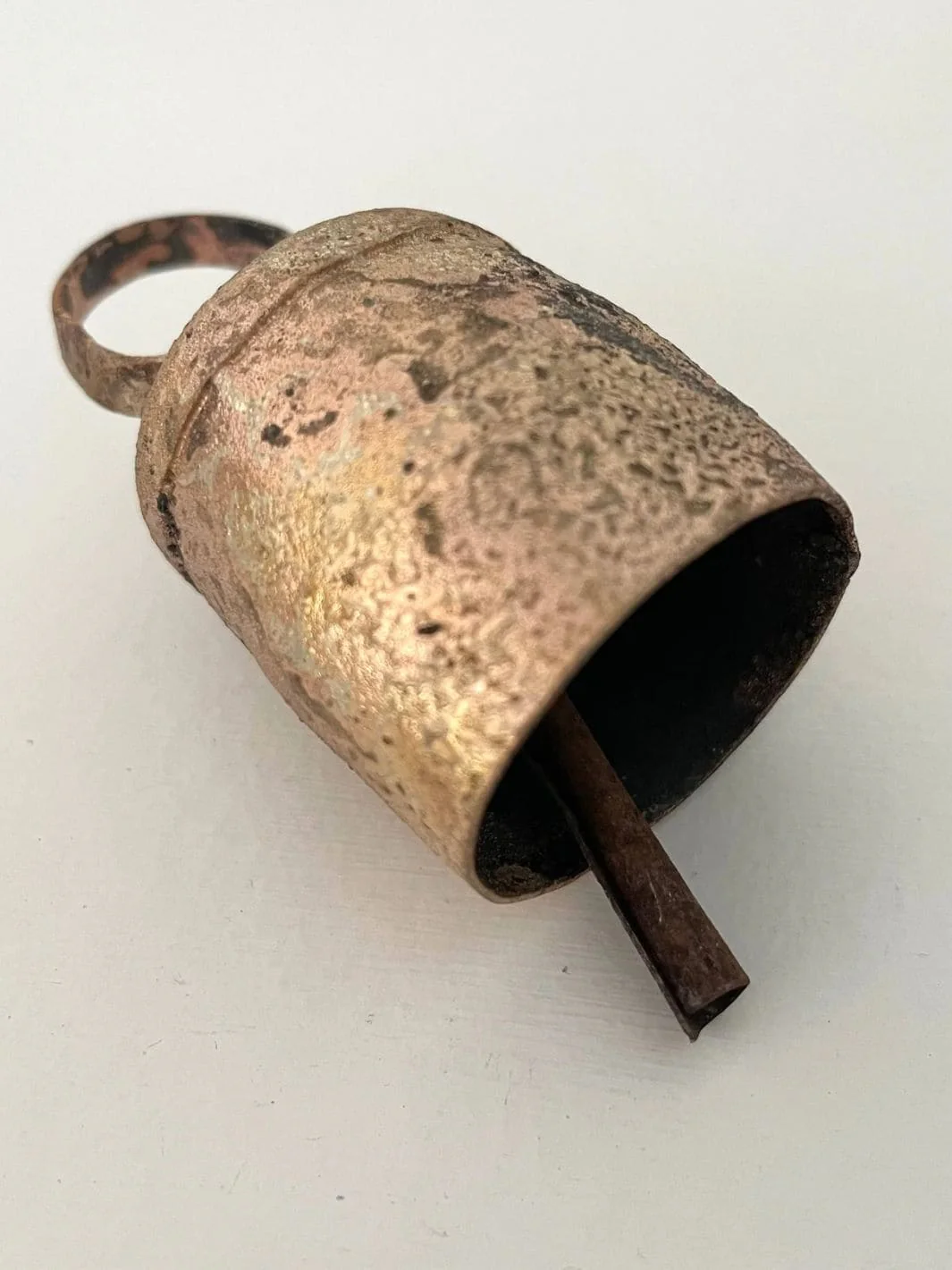 2 1/4" Rustic Rounded Top Tin Brass Finish Medium Bell - Image 3