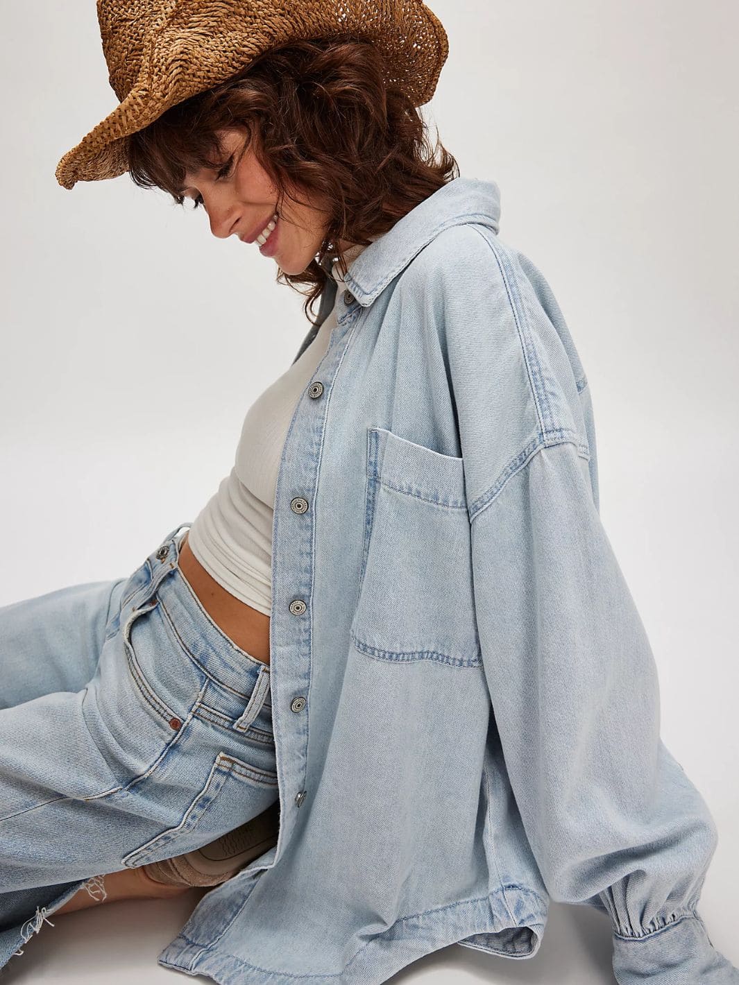 Ashley Denim Shirt - Classic Blue Wash - Image 6