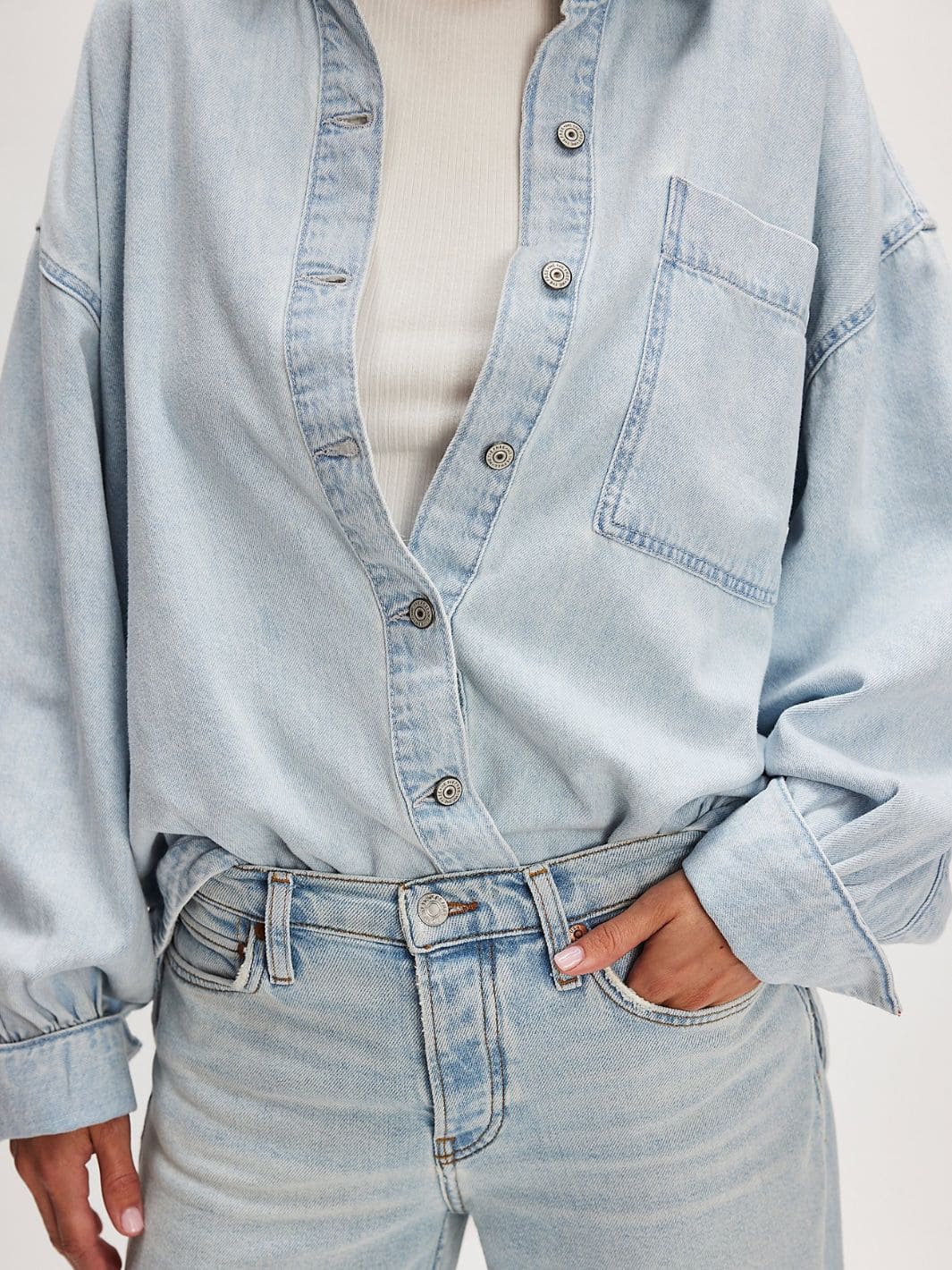 Ashley Denim Shirt - Classic Blue Wash - Image 7