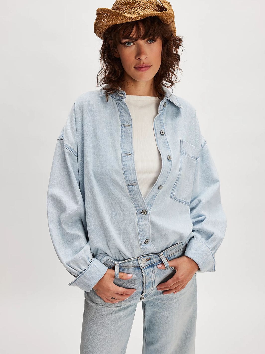 Ashley Denim Shirt - Classic Blue Wash - Image 8