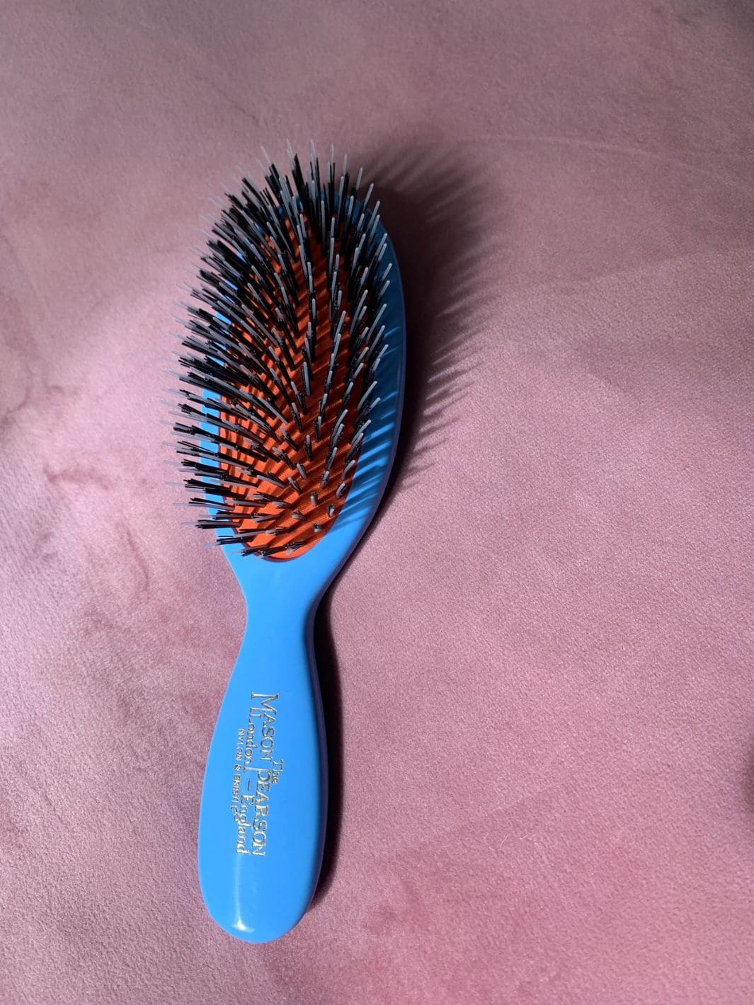 Baby Blue Boar Bristle & Nylon Mix Mason Pearson Hair Brush - Image 3