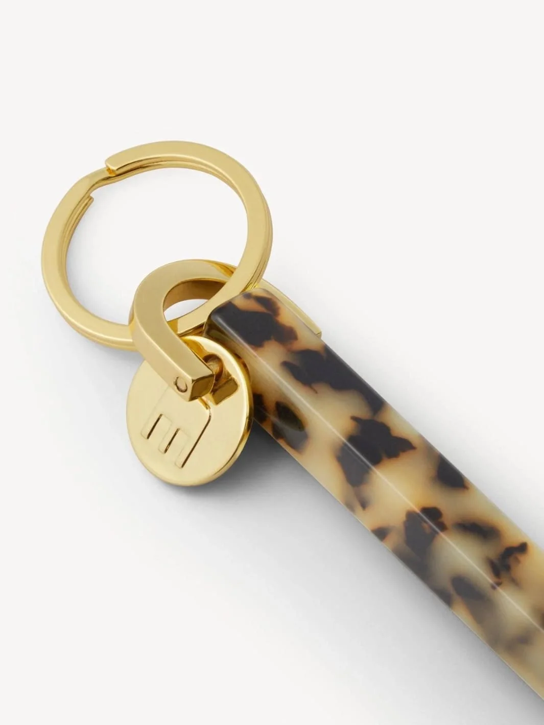 Bar Keychain in Blonde Tortoise - Gold - Image 2
