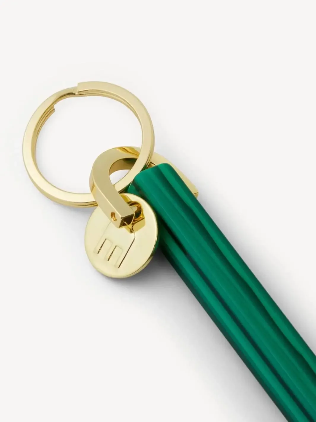 Bar Keychain in Malachite - Gold - Image 2