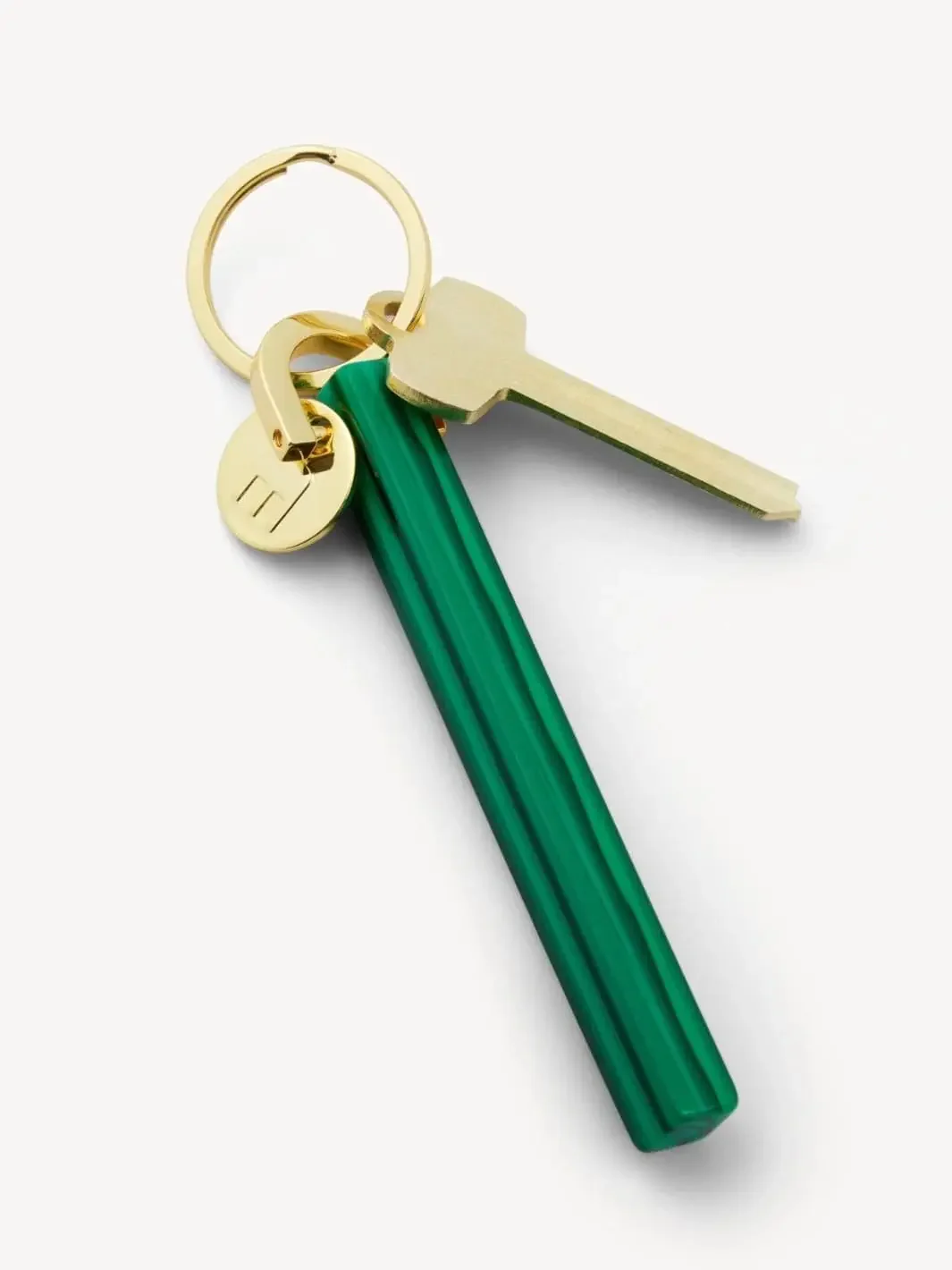 Bar Keychain in Malachite - Gold - Image 3