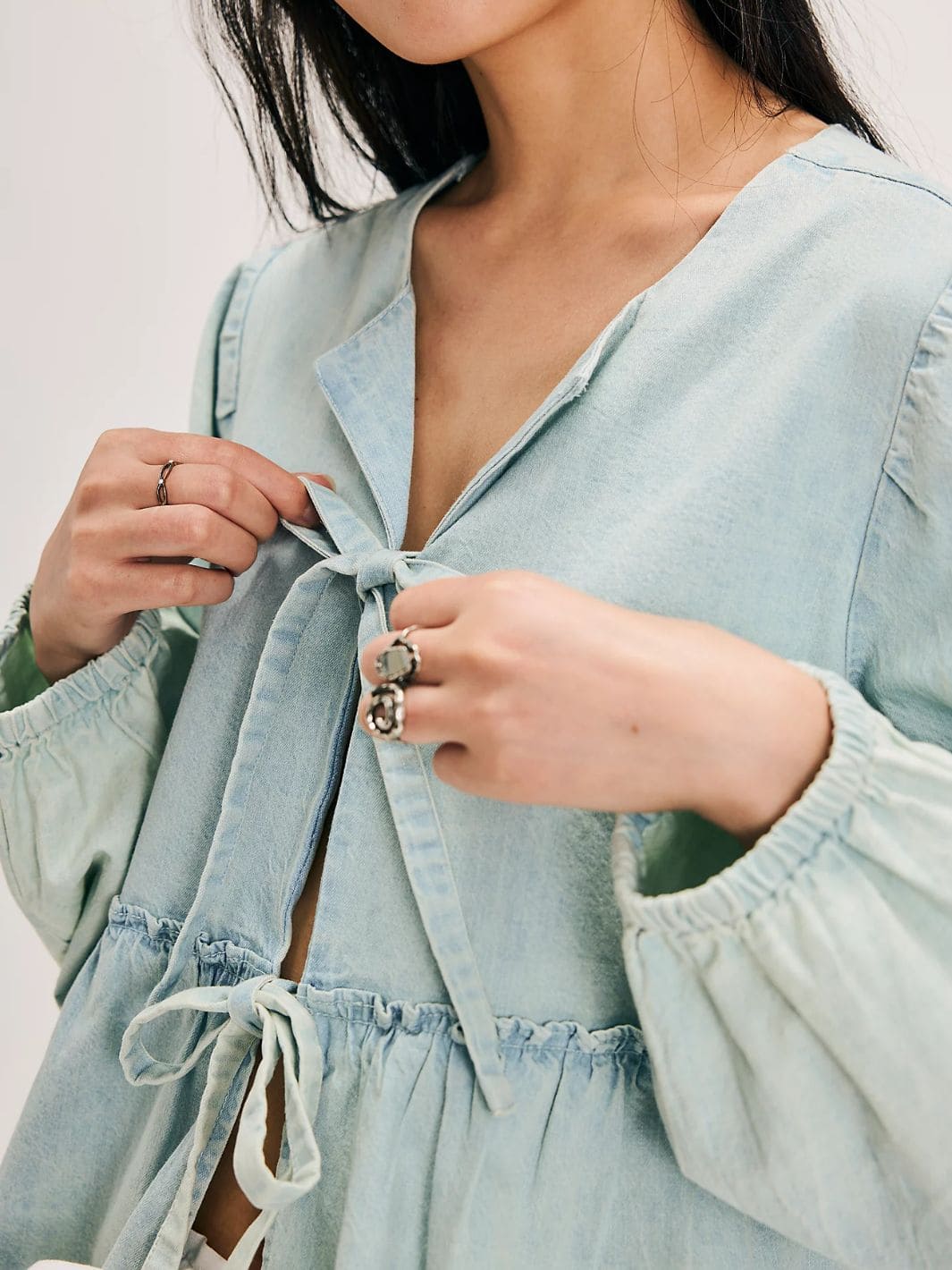 Brunch Babe Denim Blouse - Image 3