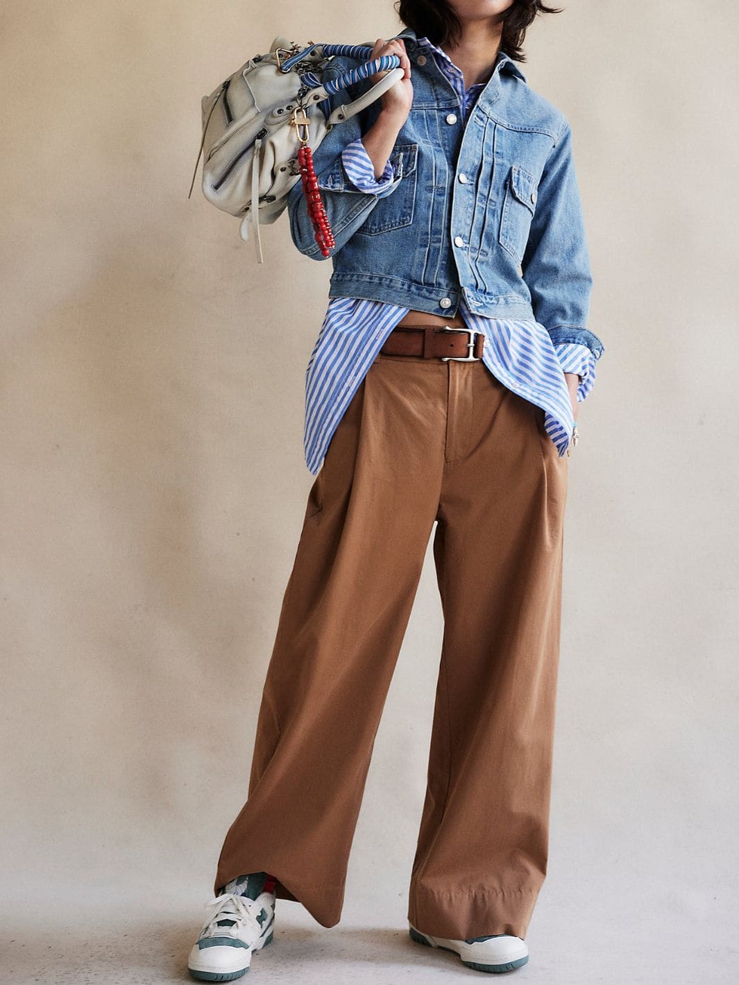 Buckle Back Trousers - Tobacco Combo - Image 2