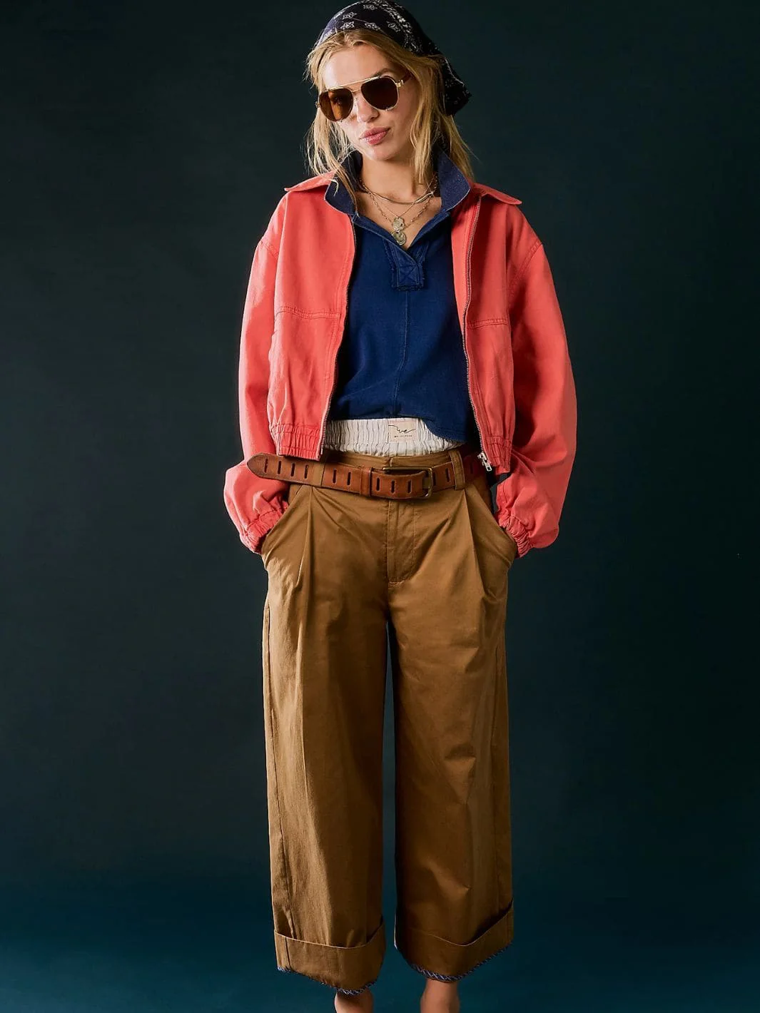 Buckle Back Trousers - Tobacco Combo - Image 4
