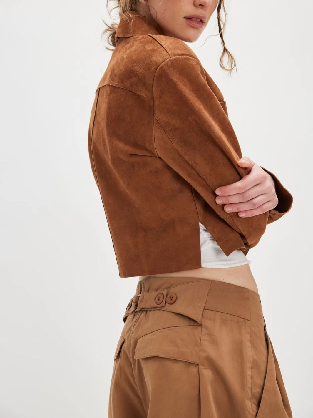 Buckle Back Trousers - Tobacco Combo - Image 8