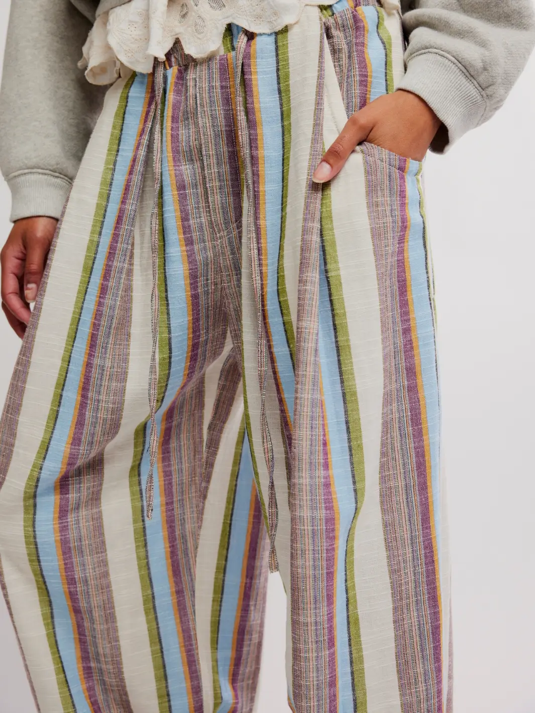 Chambers Laid Back Stripe Pant - Ivory Pant - Image 5