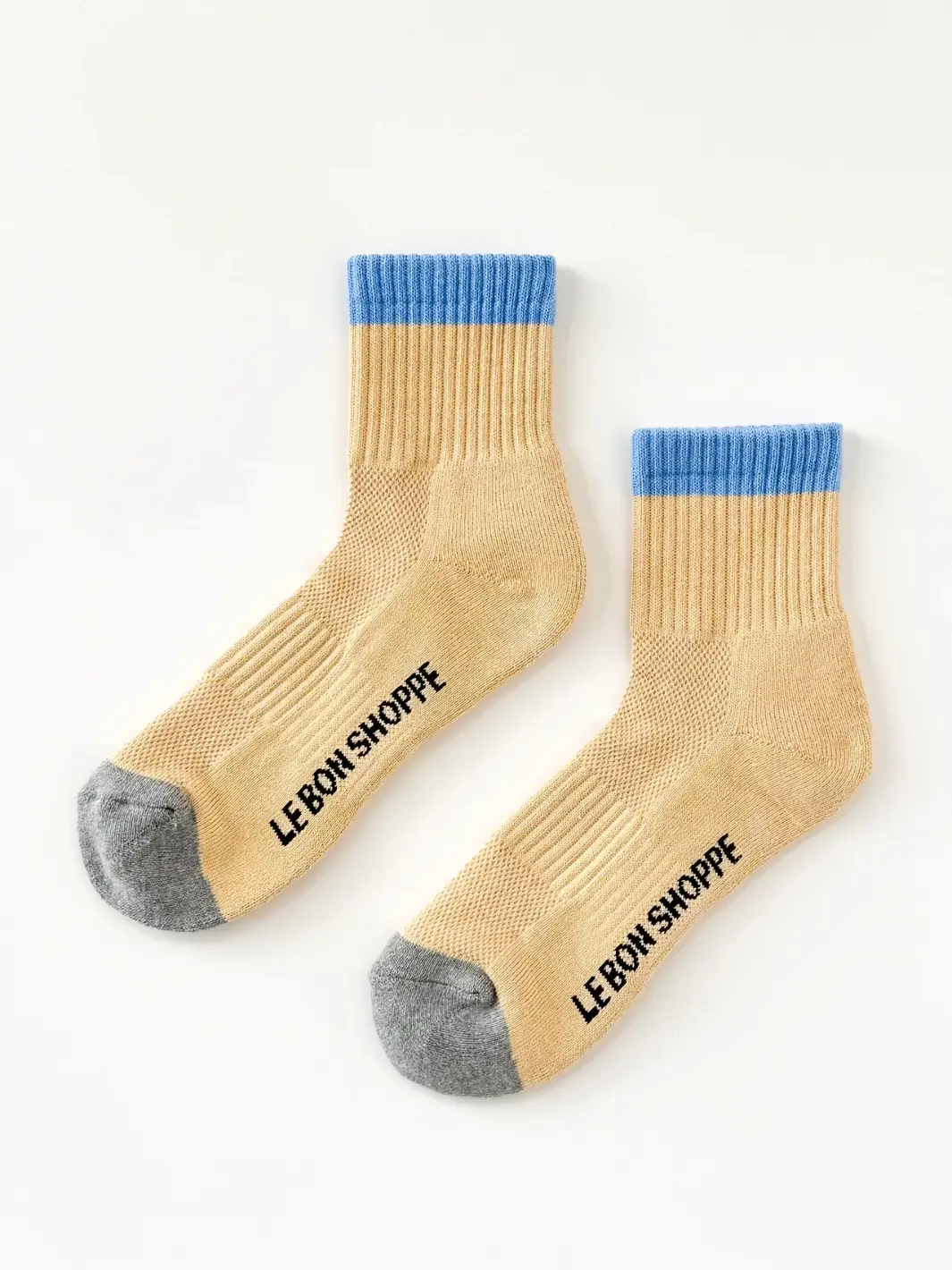 Color Block Girlfriend Socks - Yellow Blue - Image 5