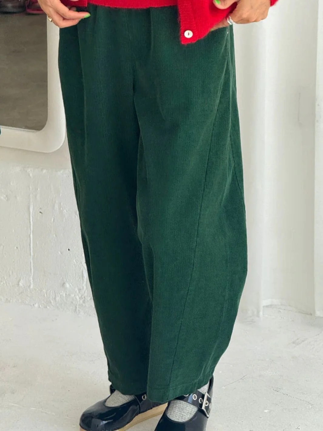 Corduroy Arc Pants - Foret - Image 2