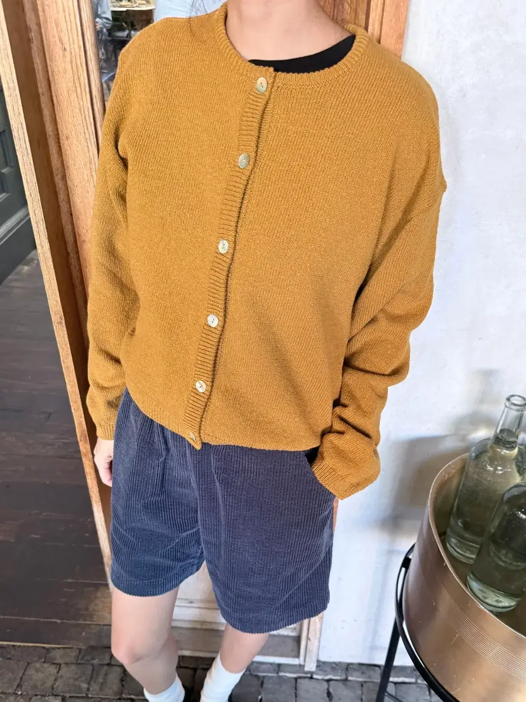 Cotton Leila Cardigan - Dijon - Image 2