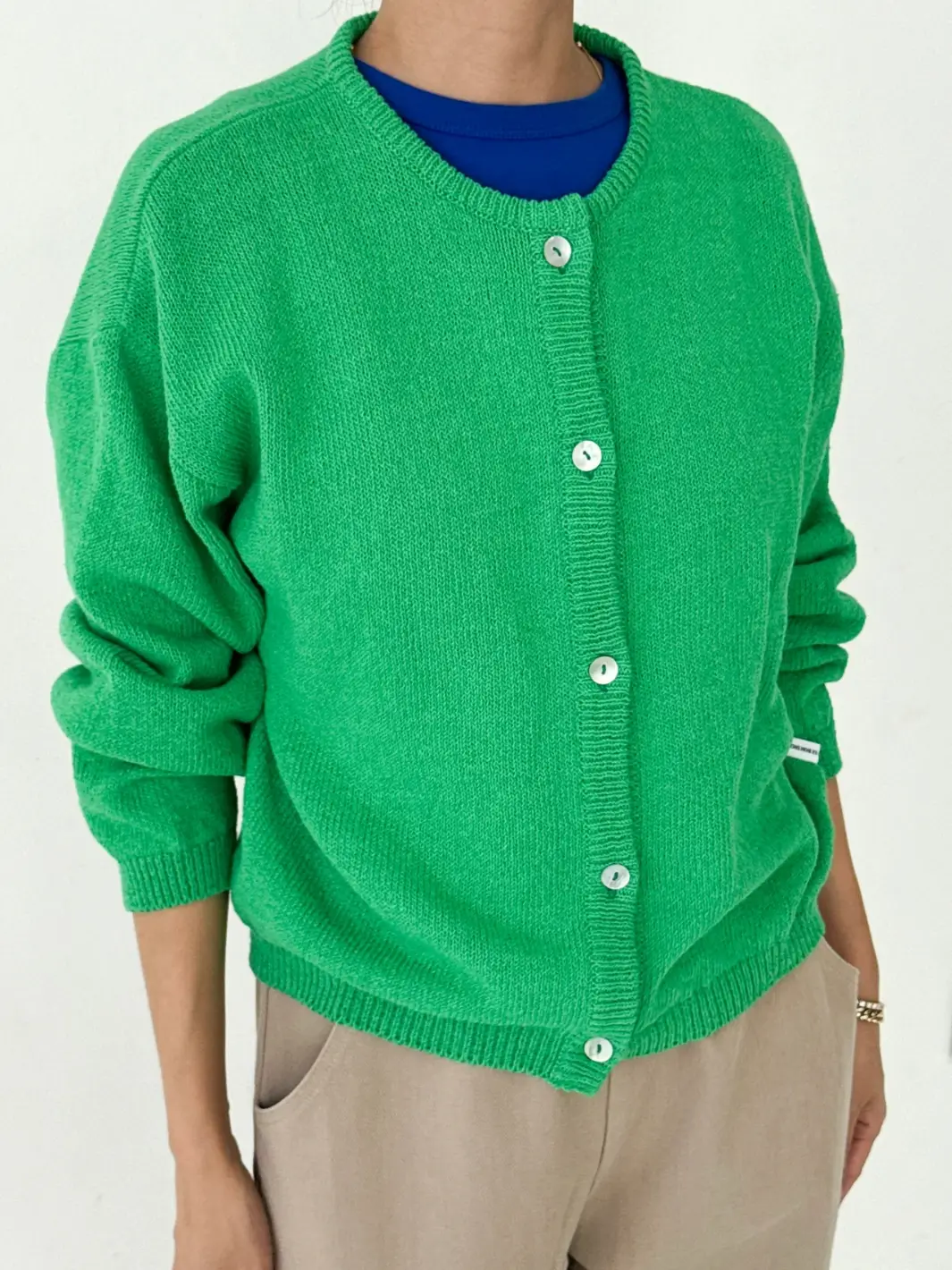 Cotton Leila Cardigan - Spring Green - Image 2