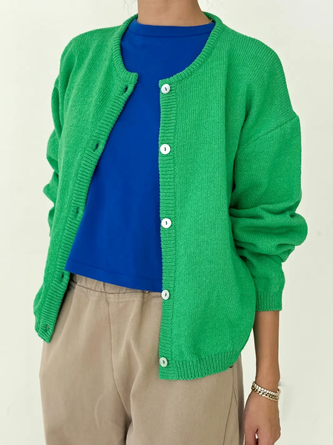 Cotton Leila Cardigan - Spring Green - Image 3