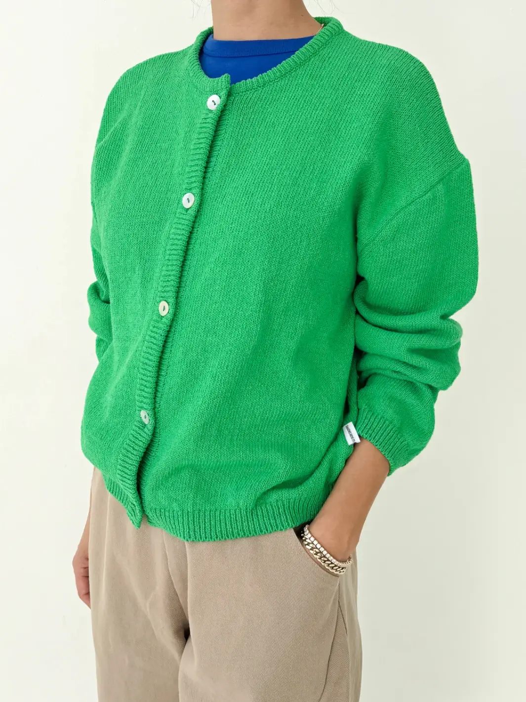 Cotton Leila Cardigan - Spring Green - Image 5