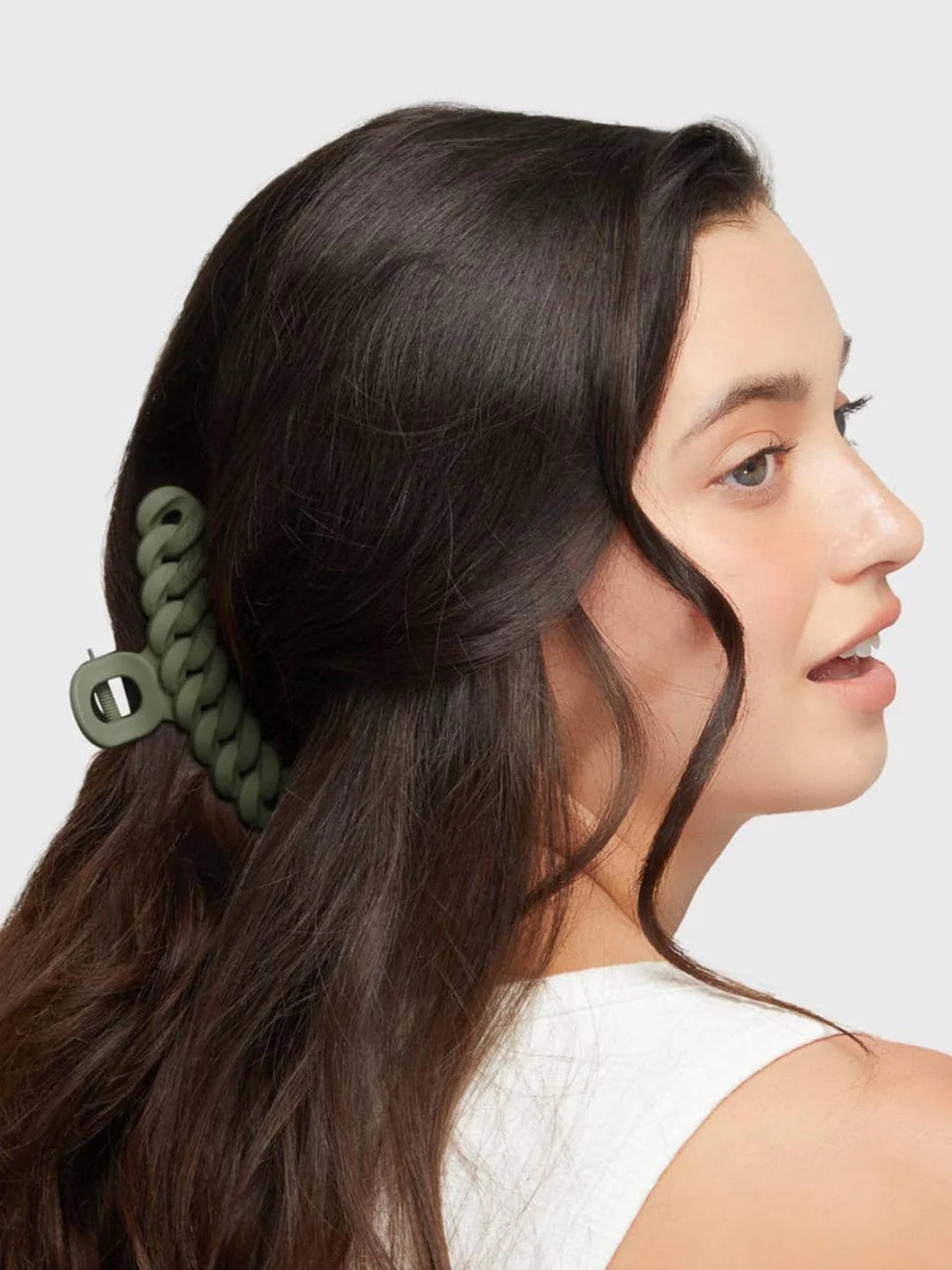 Eco-friendly Chain Claw Clip 3pc Set - Black/Moss - Image 4
