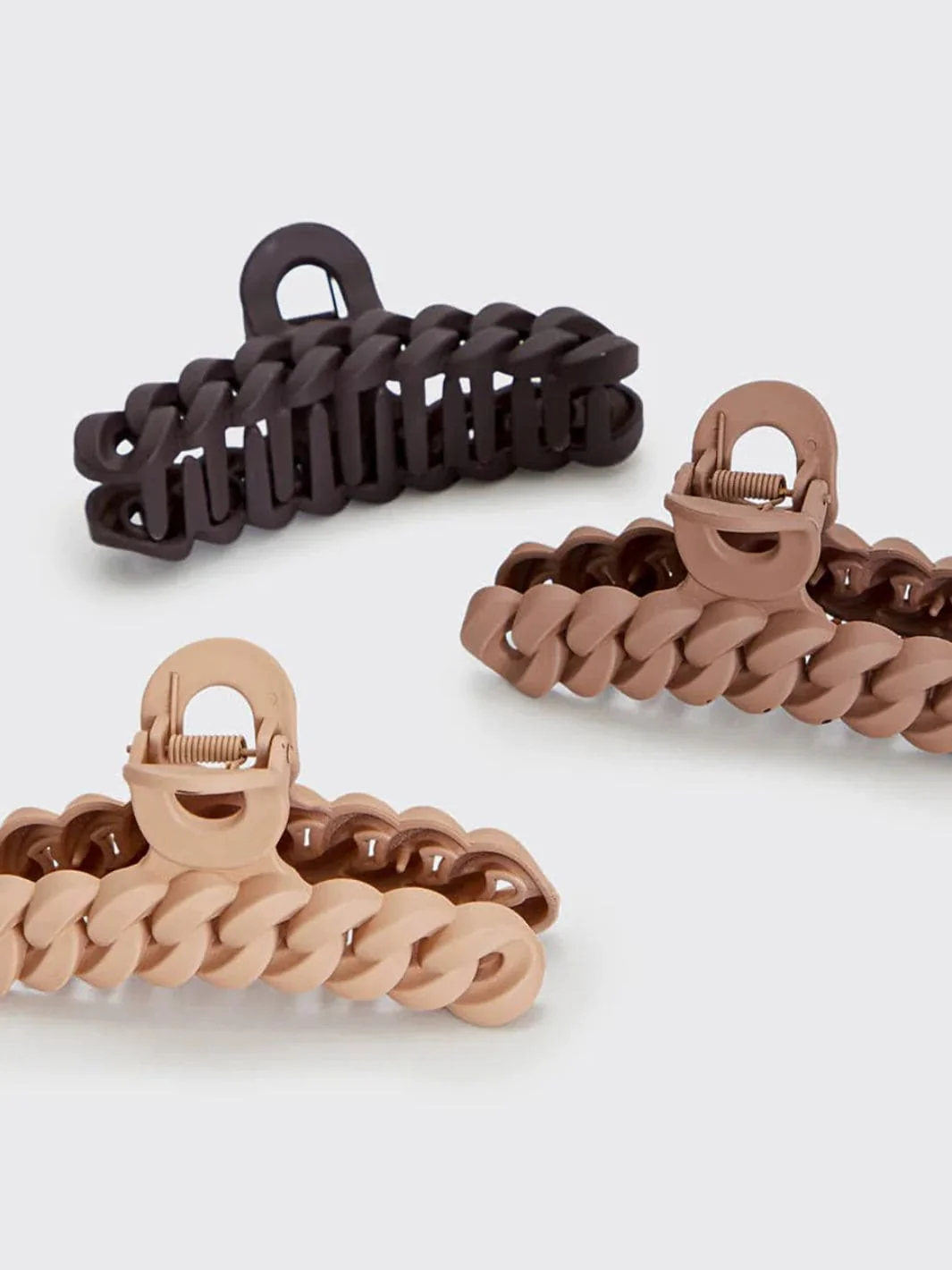 Eco-friendly Chain Claw Clip 3pcs Set - Neutral - Image 5
