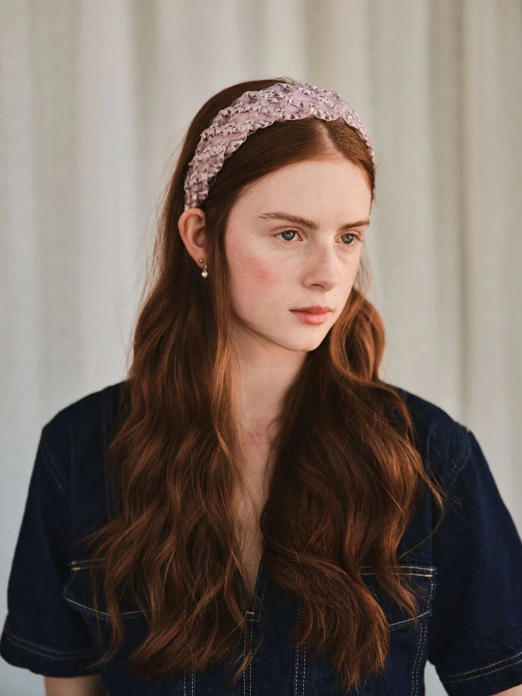 Entwine Vintage Straw Headband - Lilac - Image 3