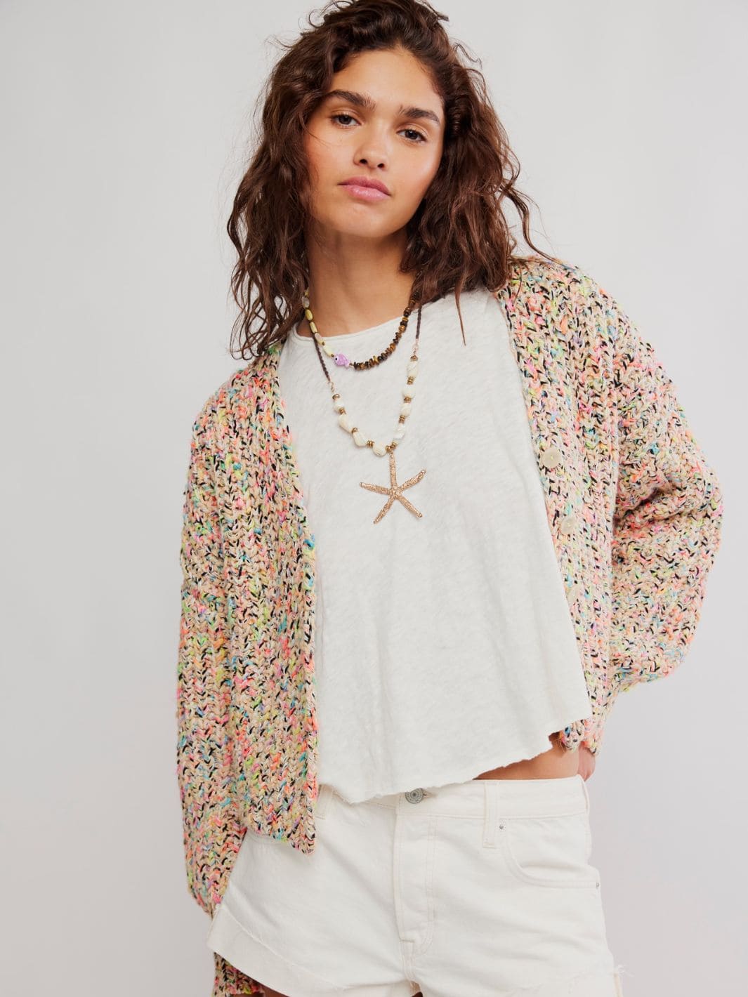 Flea Market Cardigan - Neon Sand Combo - Image 2