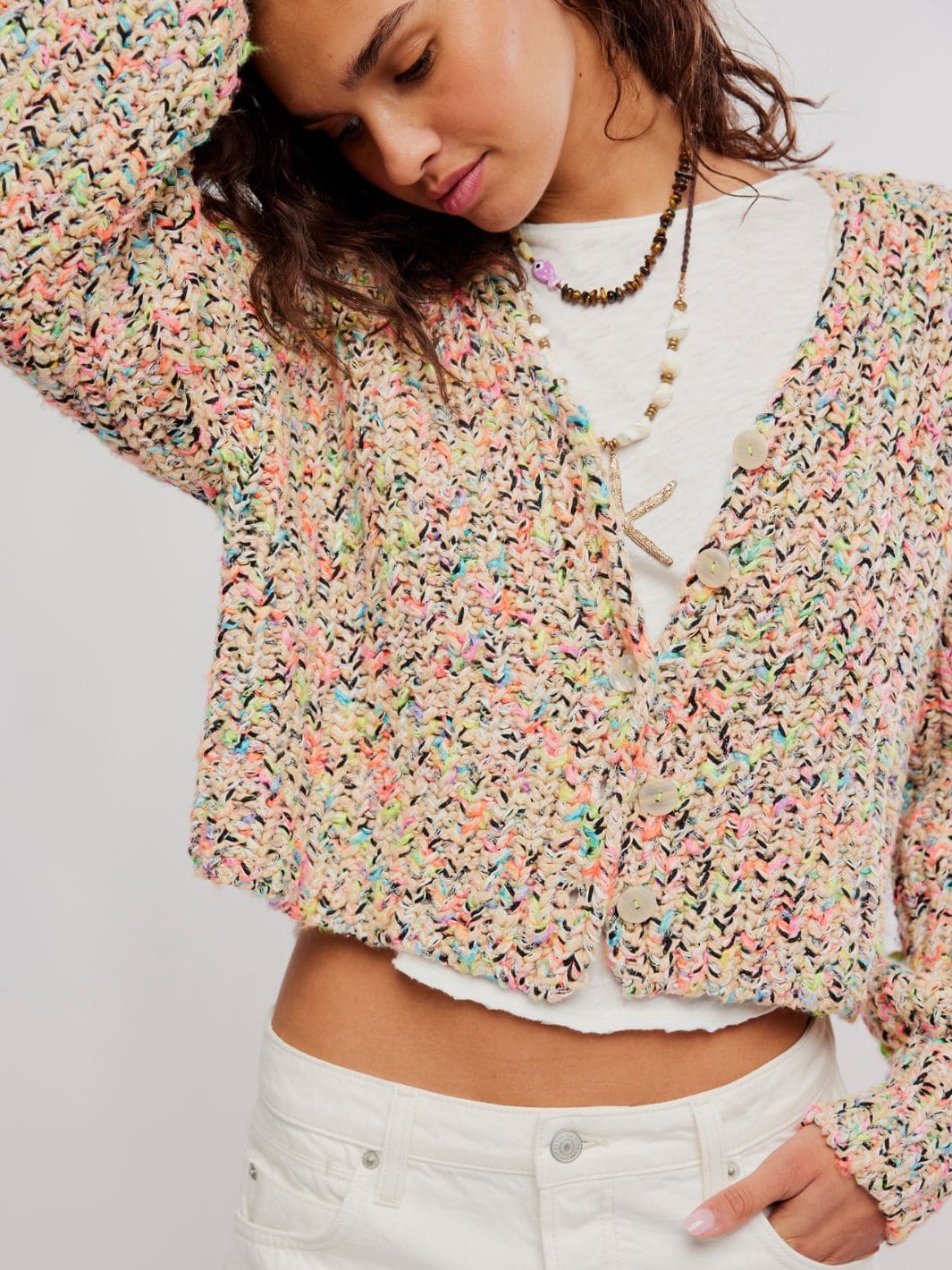 Flea Market Cardigan - Neon Sand Combo - Image 3