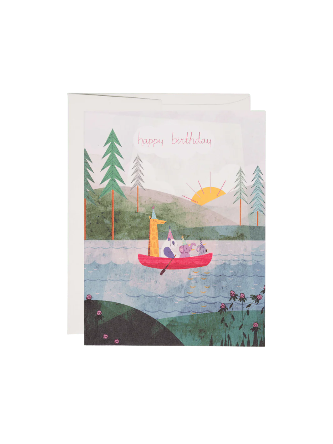 Four Canoe Birthday Greeting Card