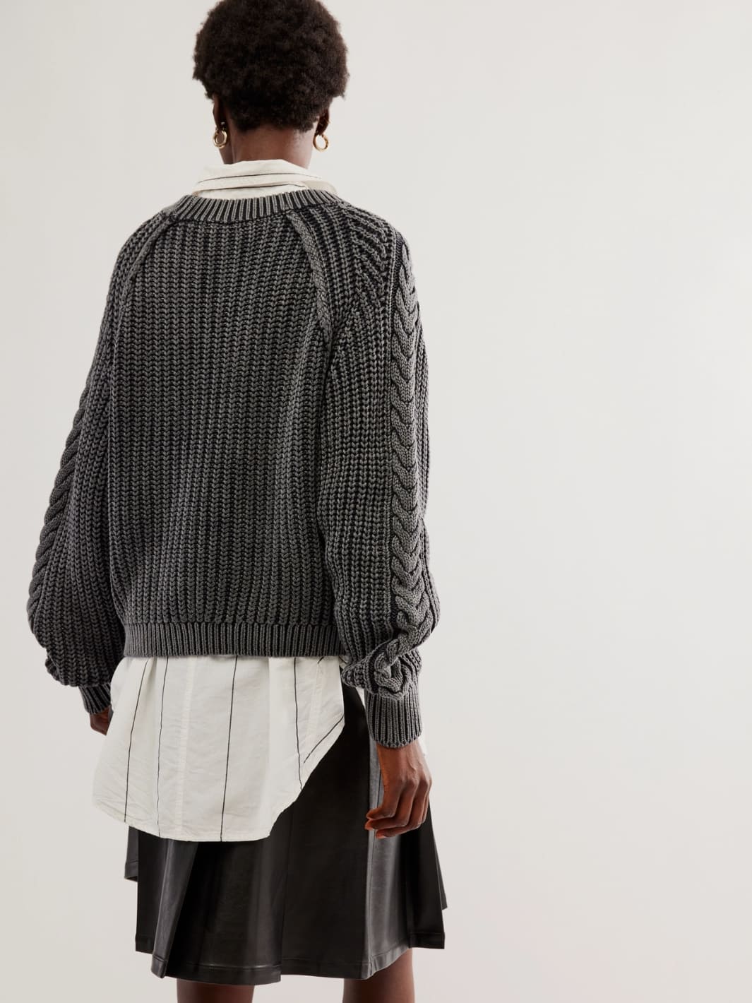 Frankie Cable Sweater - Black - Image 10