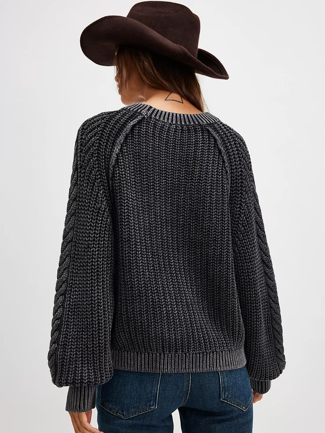 Frankie Cable Sweater - Black - Image 5