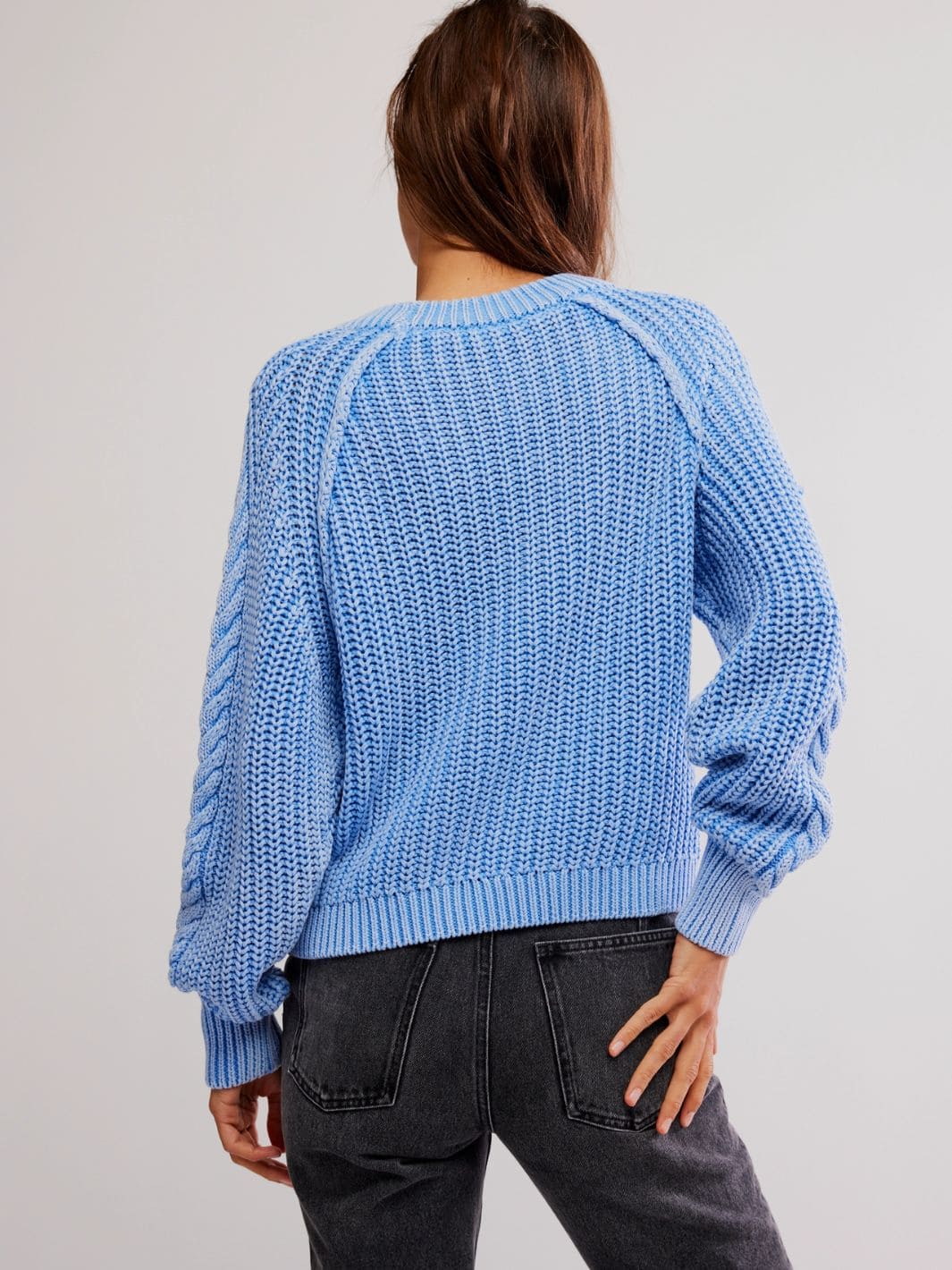 Frankie Cable Sweater - Della Robbia Blue - Image 8