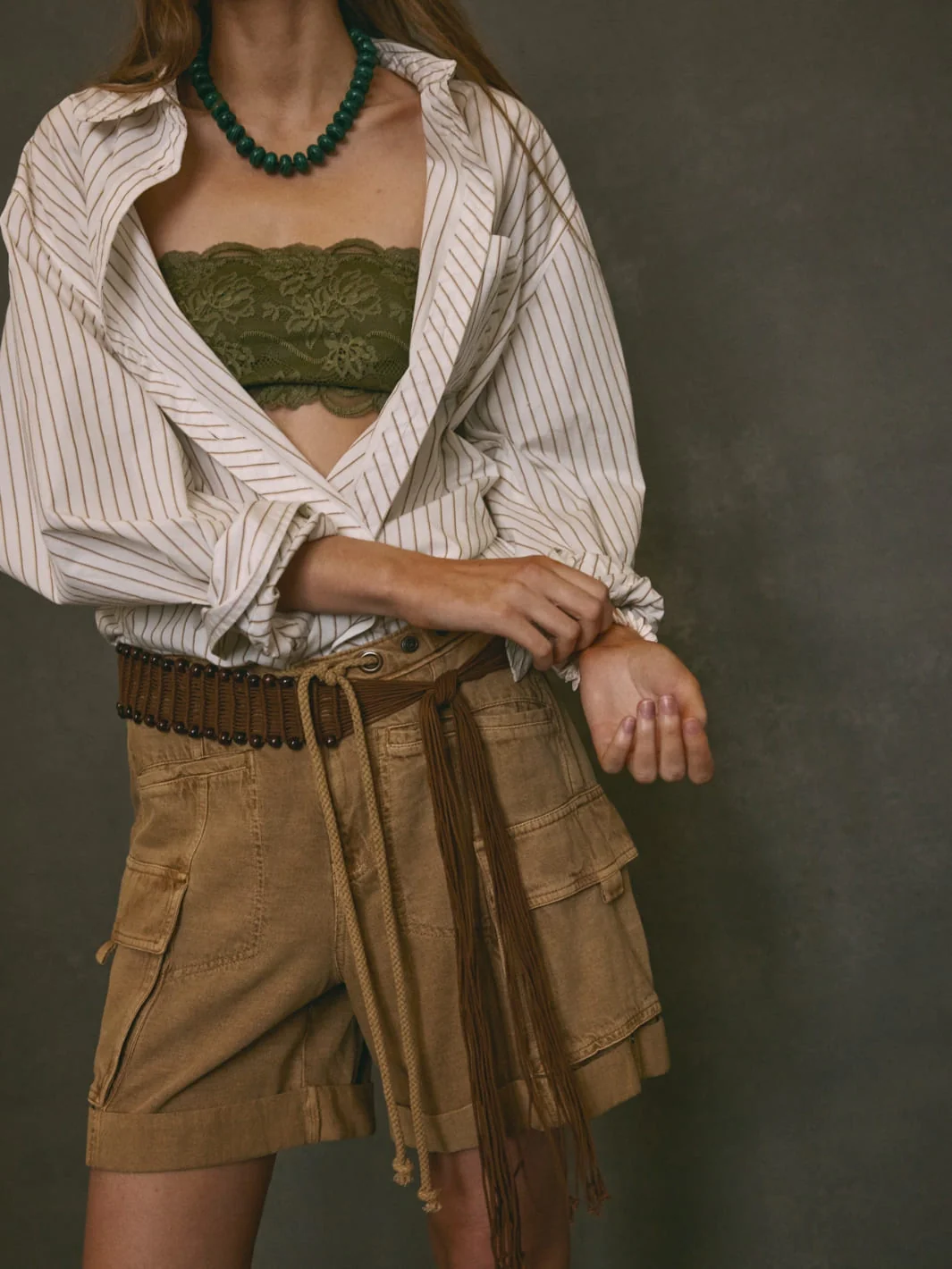 Frankie Washed Shorts - Iced Coffee - Image 8