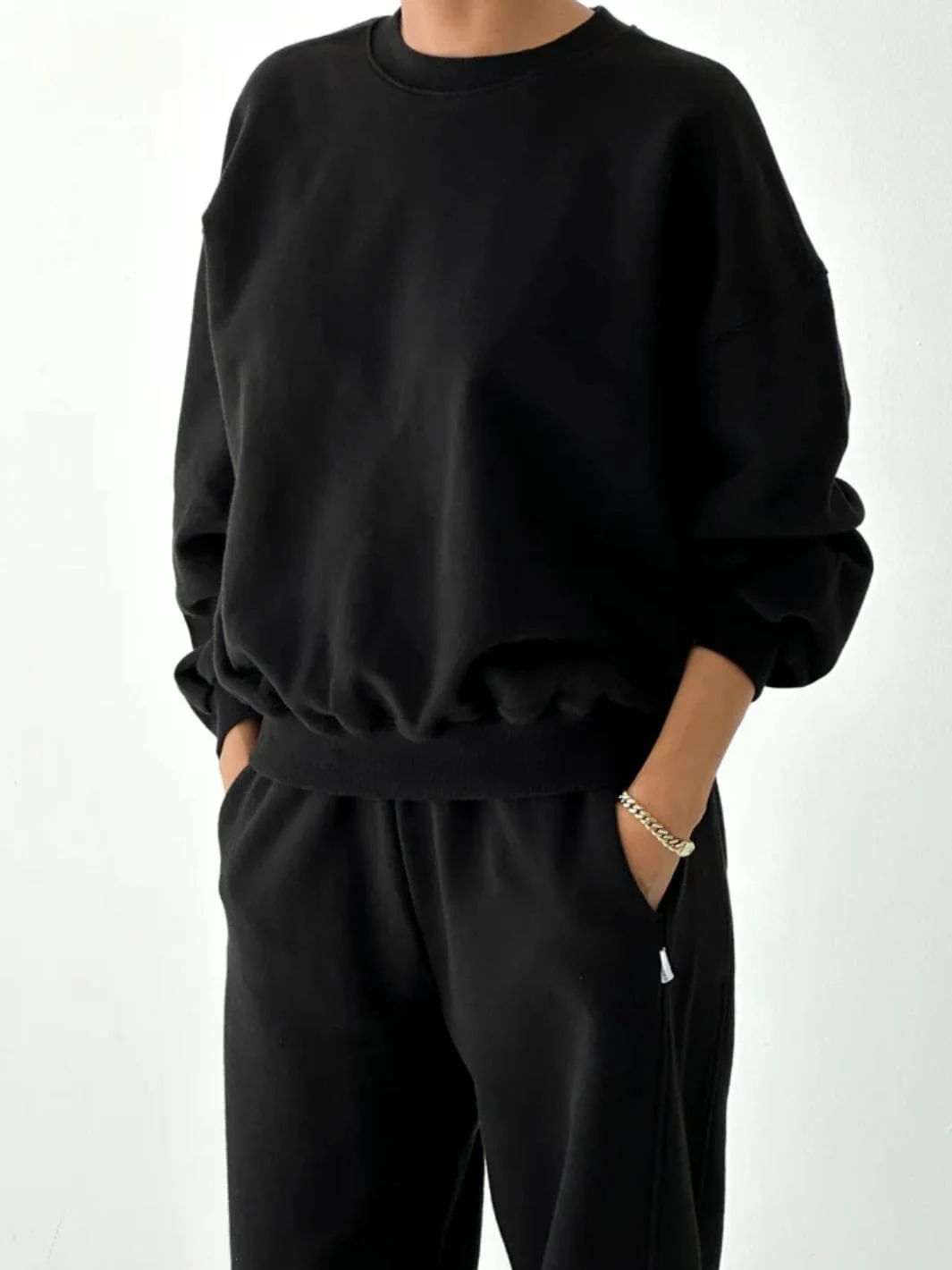 French Terry Core Sweatshirt - Black - Image 2