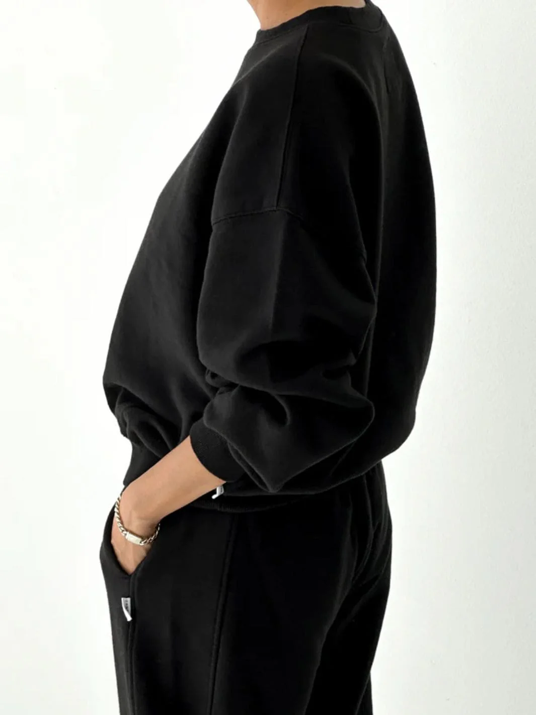 French Terry Core Sweatshirt - Black - Image 3