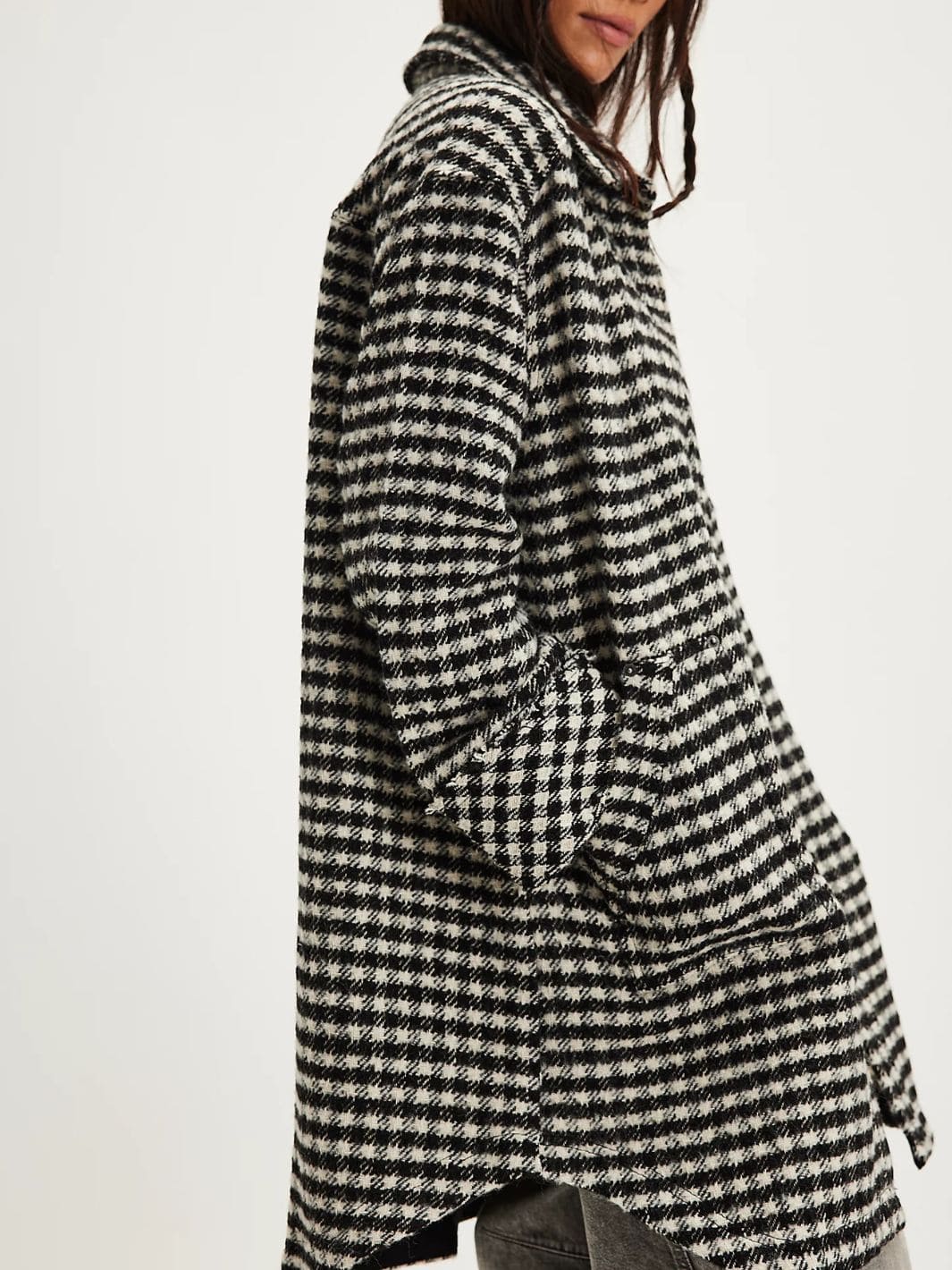 Get Around Houndstooth Shirt - Black + White - Image 2