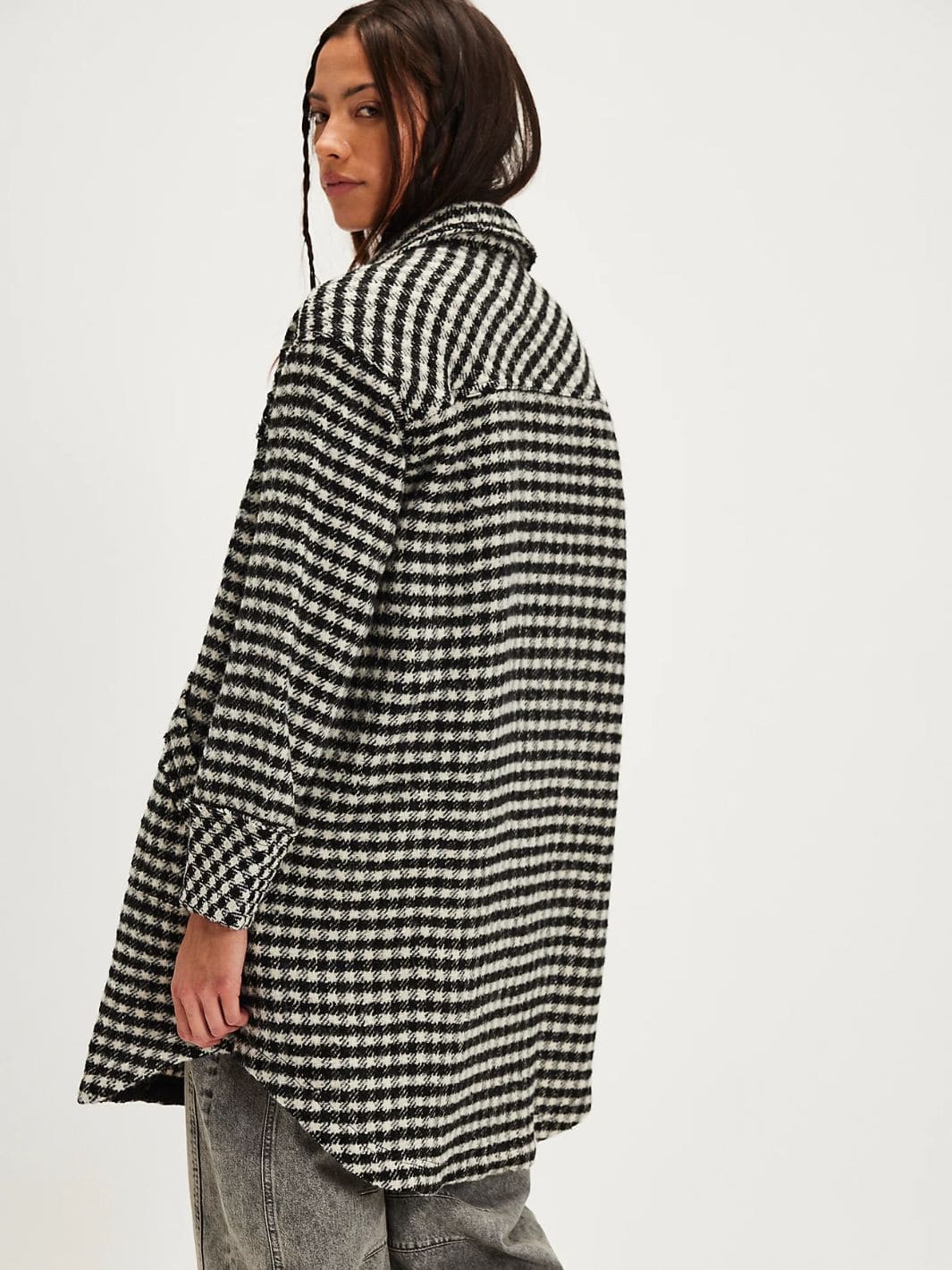 Get Around Houndstooth Shirt - Black + White - Image 4