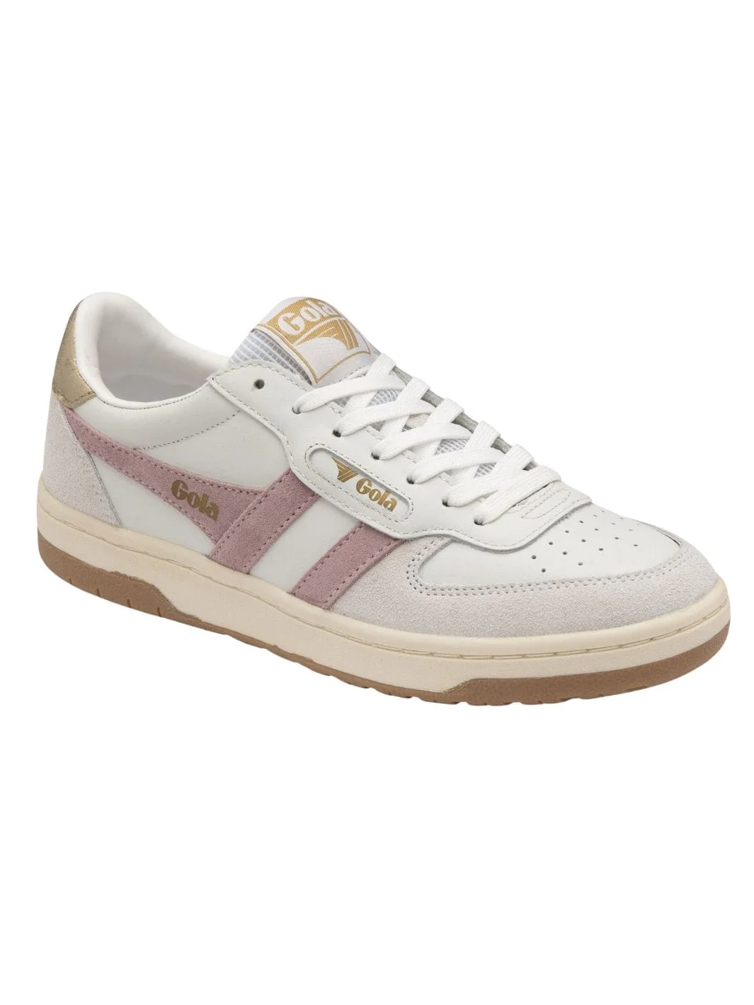 Gola Classics Women's Hawk Sneakers - White/Pastel Pink/Gold - Image 2