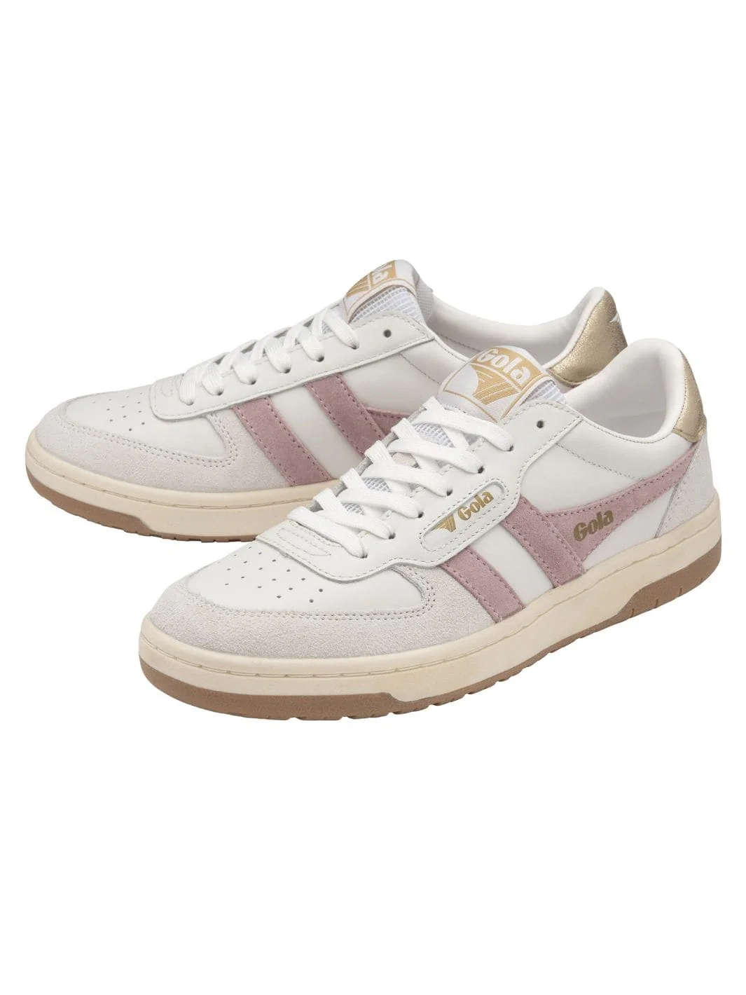 Gola Classics Women's Hawk Sneakers - White/Pastel Pink/Gold - Image 3