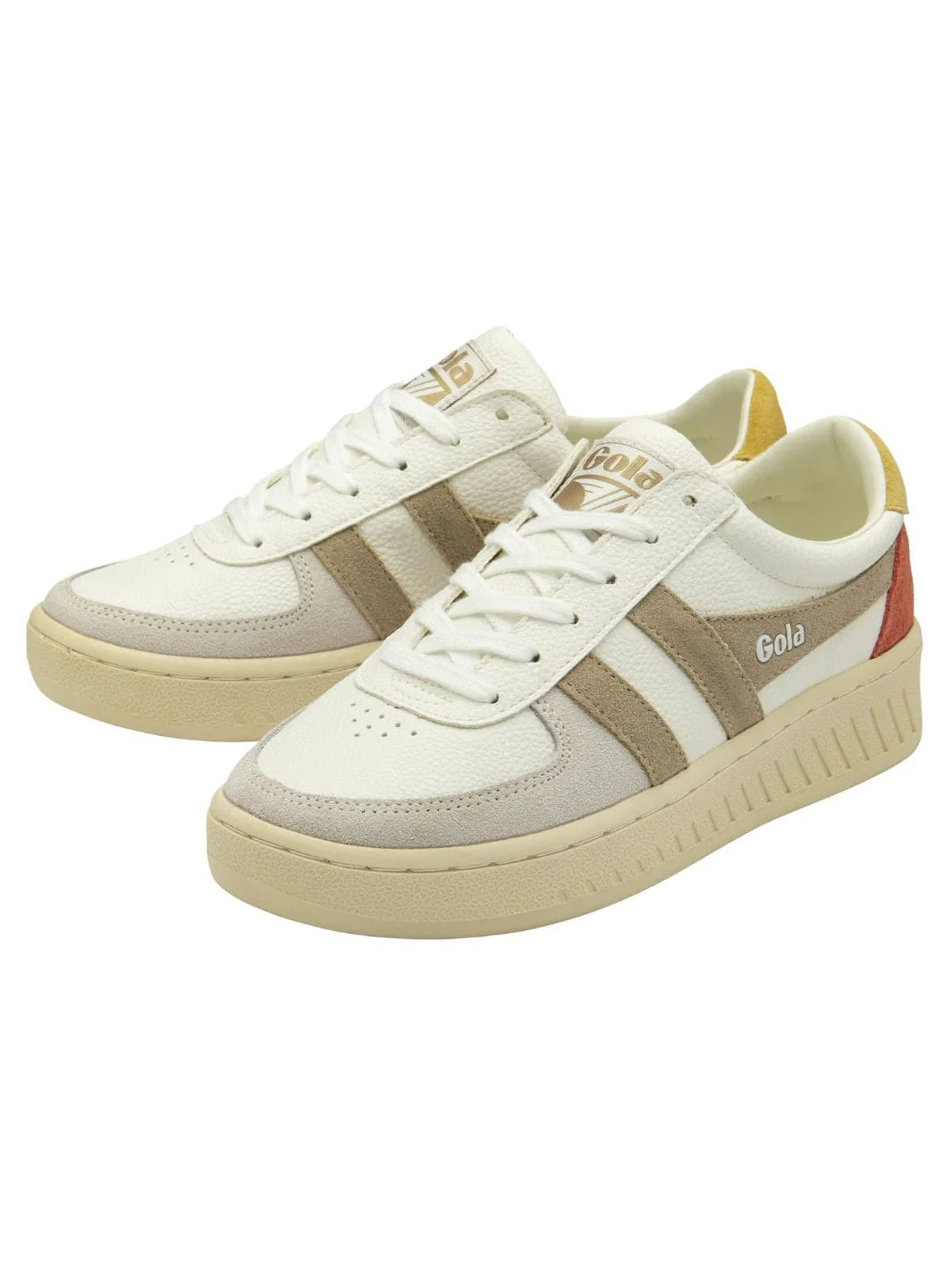 Gola Classics Women's Recycled Grandslam Trident Sneakers - White/Bone/Flax - Image 3