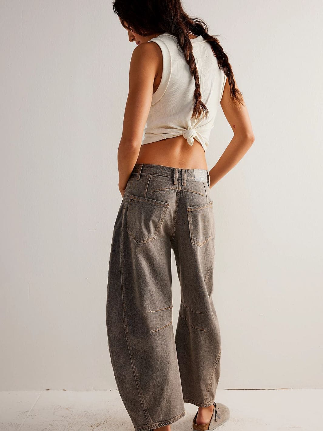 Good Luck Mid-Rise Barrel Jeans - Archive Grey - Image 5