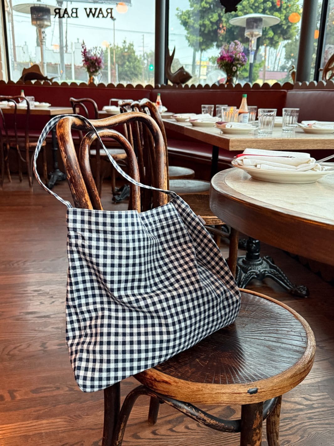 Happy Carry Bag - Navy Gingham - Image 5