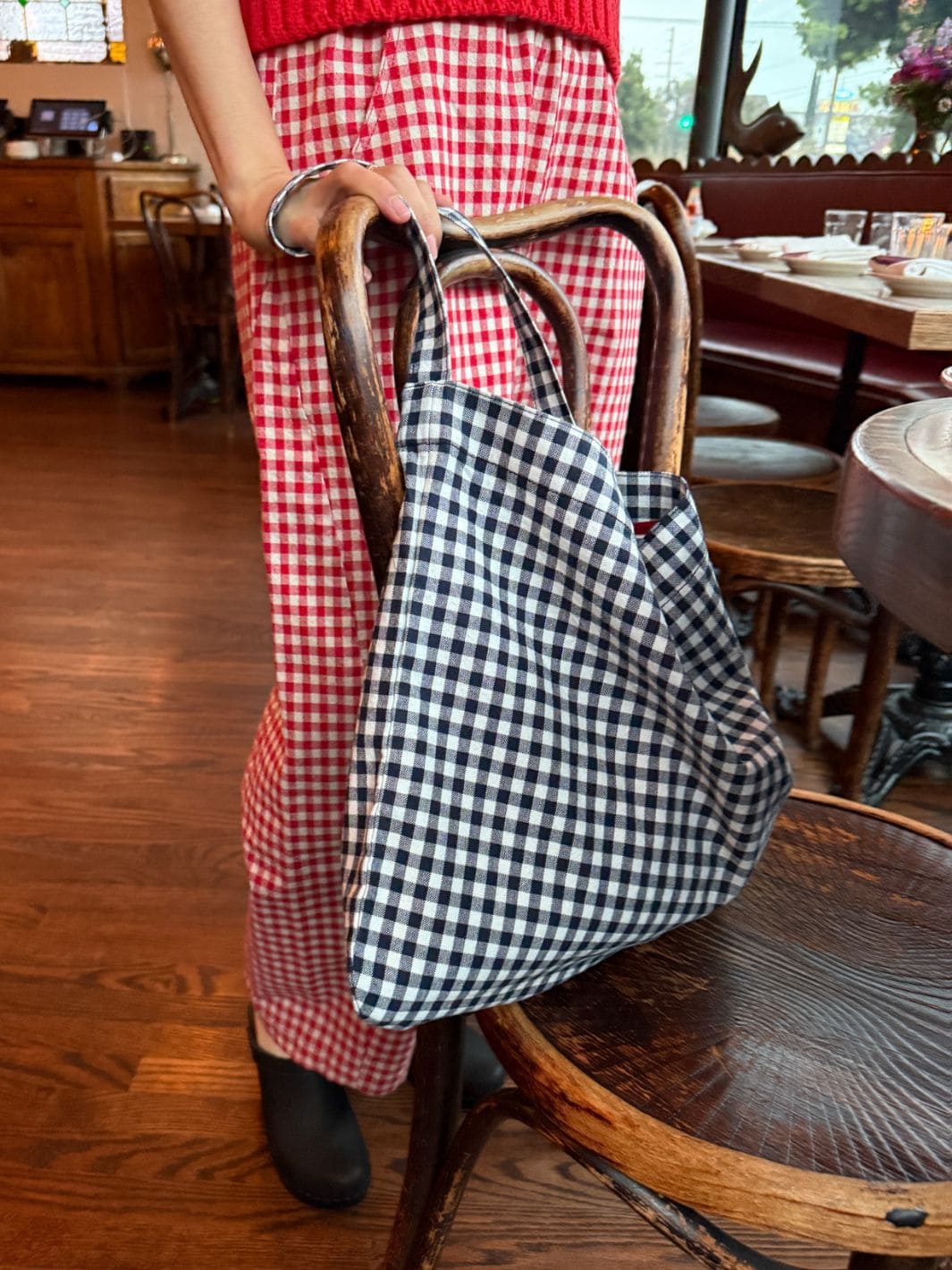 Happy Carry Bag - Navy Gingham - Image 7