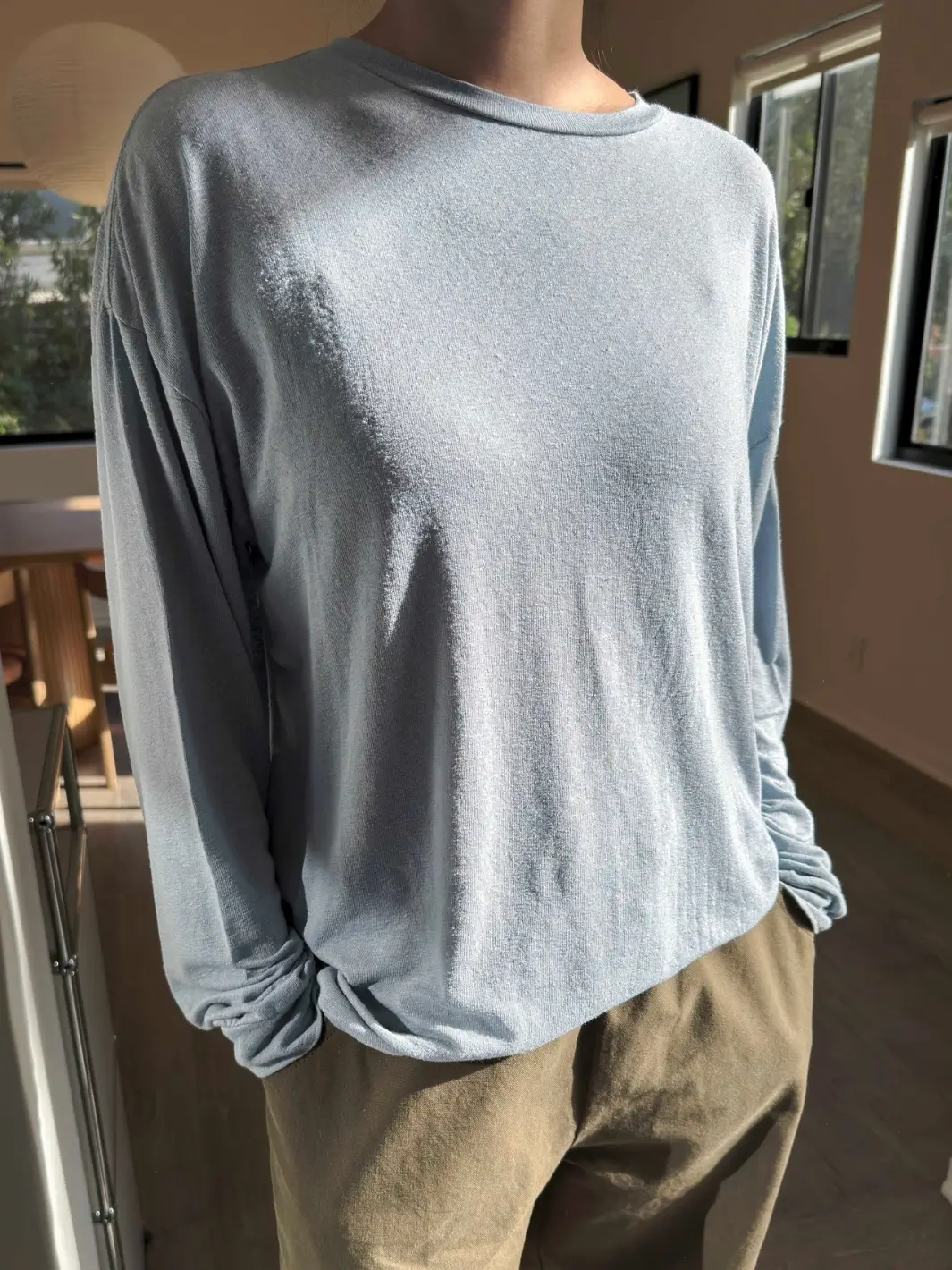 Haze Linen Blend Tee - Moonbeam - Image 2