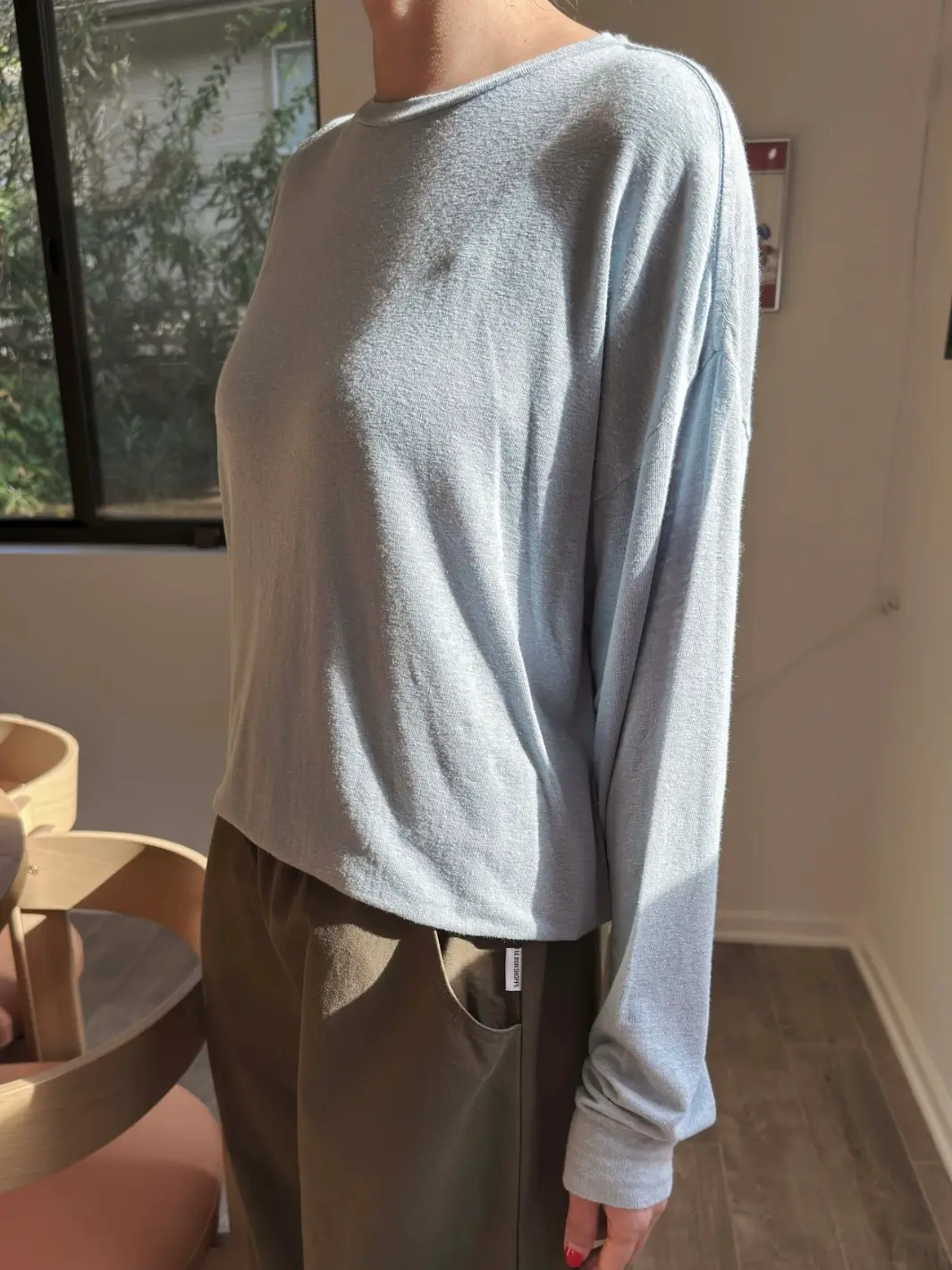 Haze Linen Blend Tee - Moonbeam - Image 3