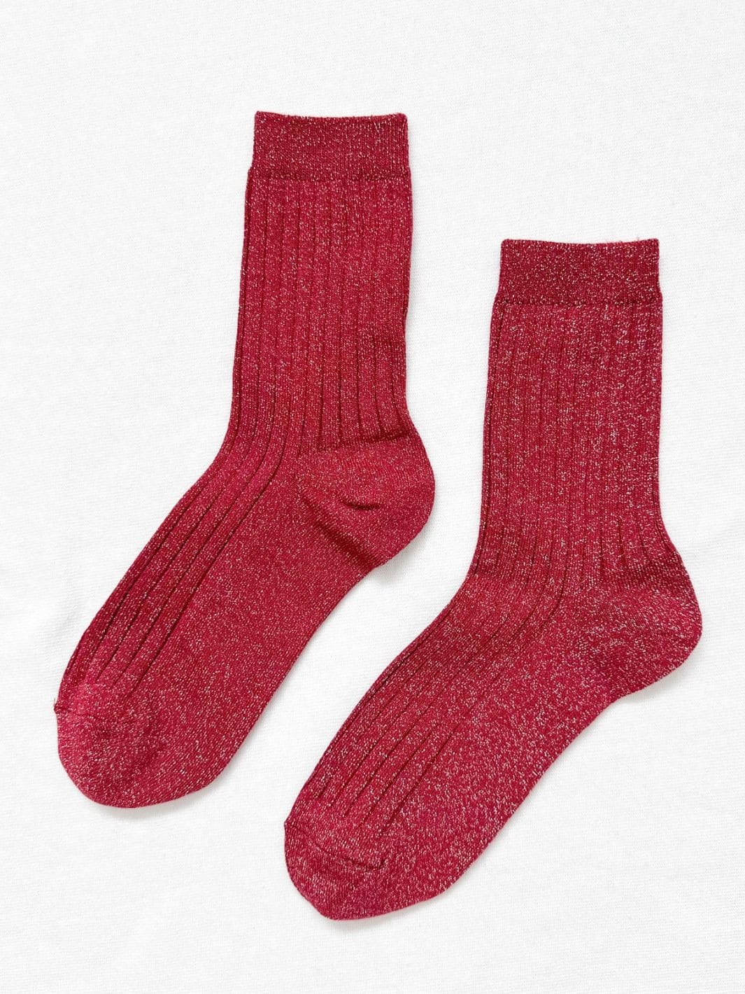 Her Socks (MODAL Lurex) - Carmine Glitter - Image 4