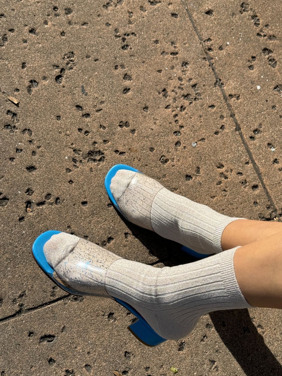 Her Socks (MODAL Lurex) - Ivory Gold Glitter - Image 4