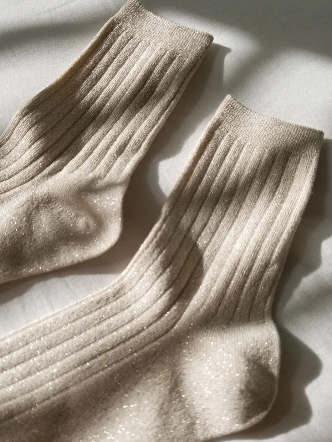 Her Socks (MODAL Lurex) - Ivory Gold Glitter - Image 5
