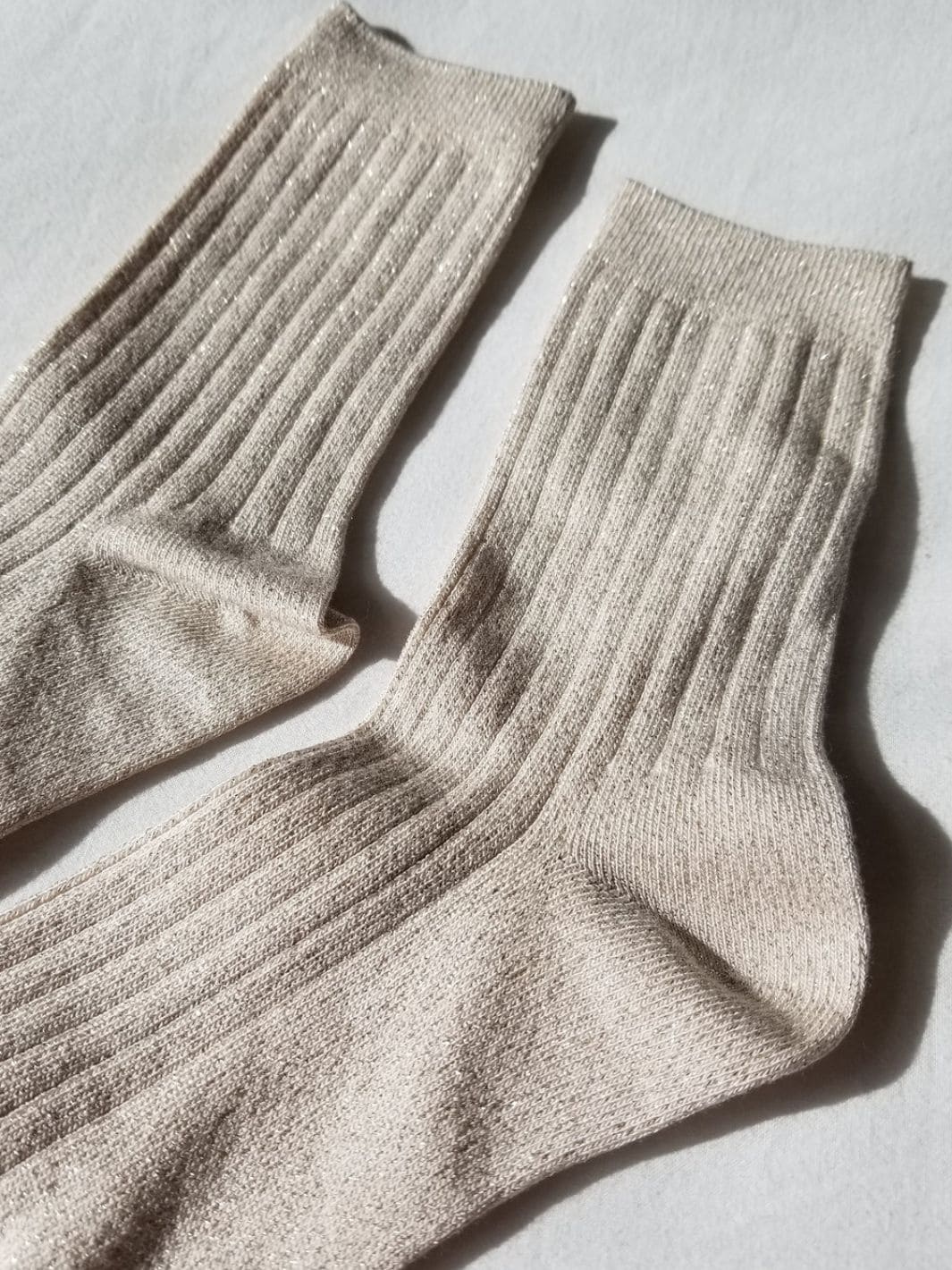 Her Socks (MODAL Lurex) - Ivory Gold Glitter - Image 6