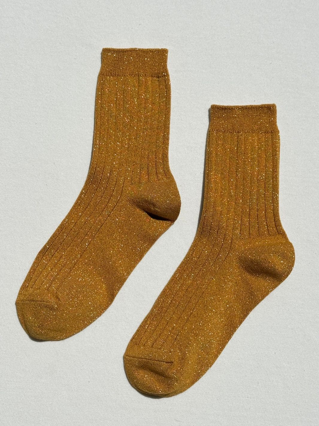 Her Socks (MODAL Lurex) - Mustard Glitter - Image 2