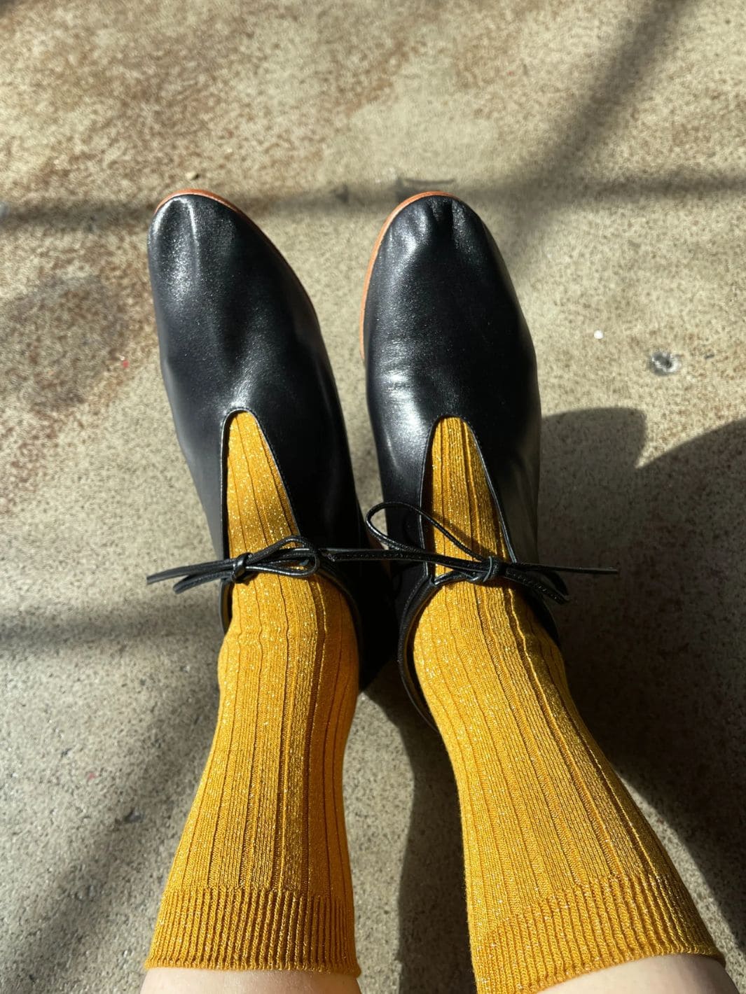 Her Socks (MODAL Lurex) - Mustard Glitter - Image 4