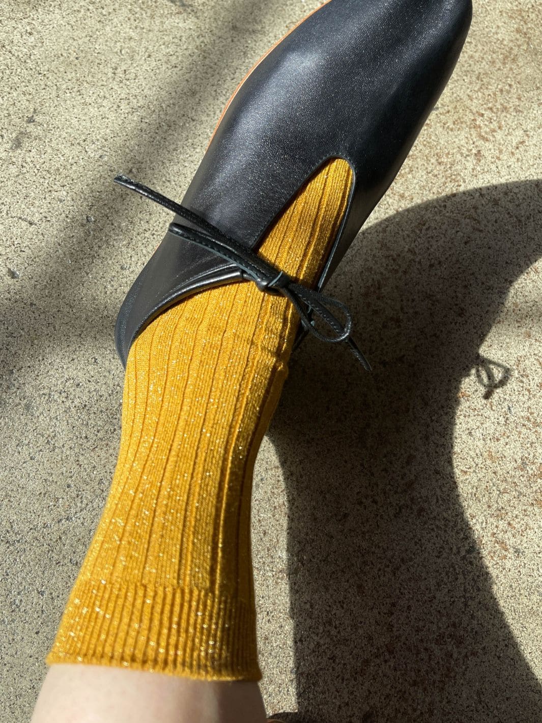 Her Socks (MODAL Lurex) - Mustard Glitter - Image 5